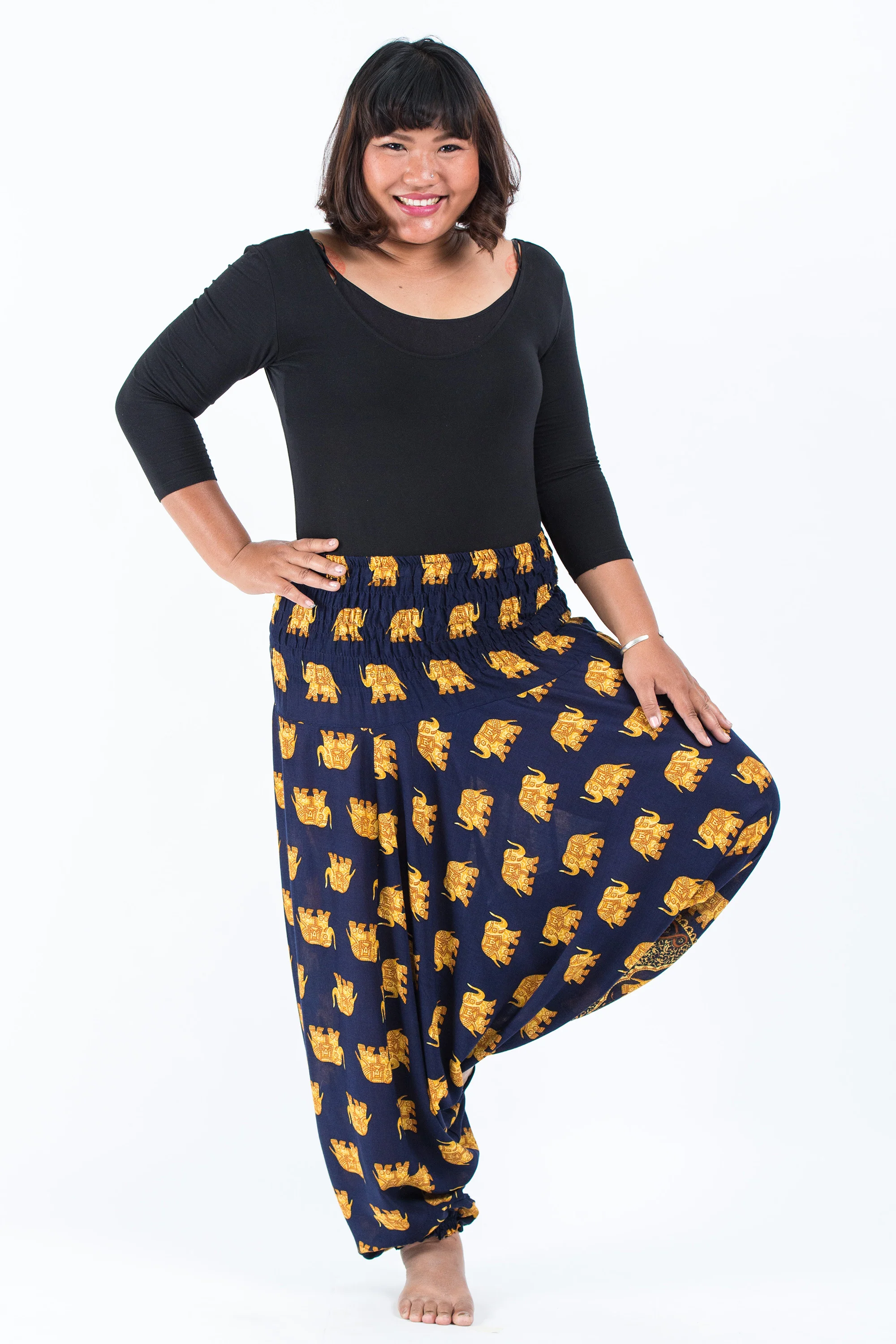 2713-Plus-Size-Golden-Elephant-2-in-1-Jumpsuit-Elephant-Pants-in-Navy-4.webp Plus Size Golden Elephant 2-in-1 Jumpsuit Elephant Pants in Navy