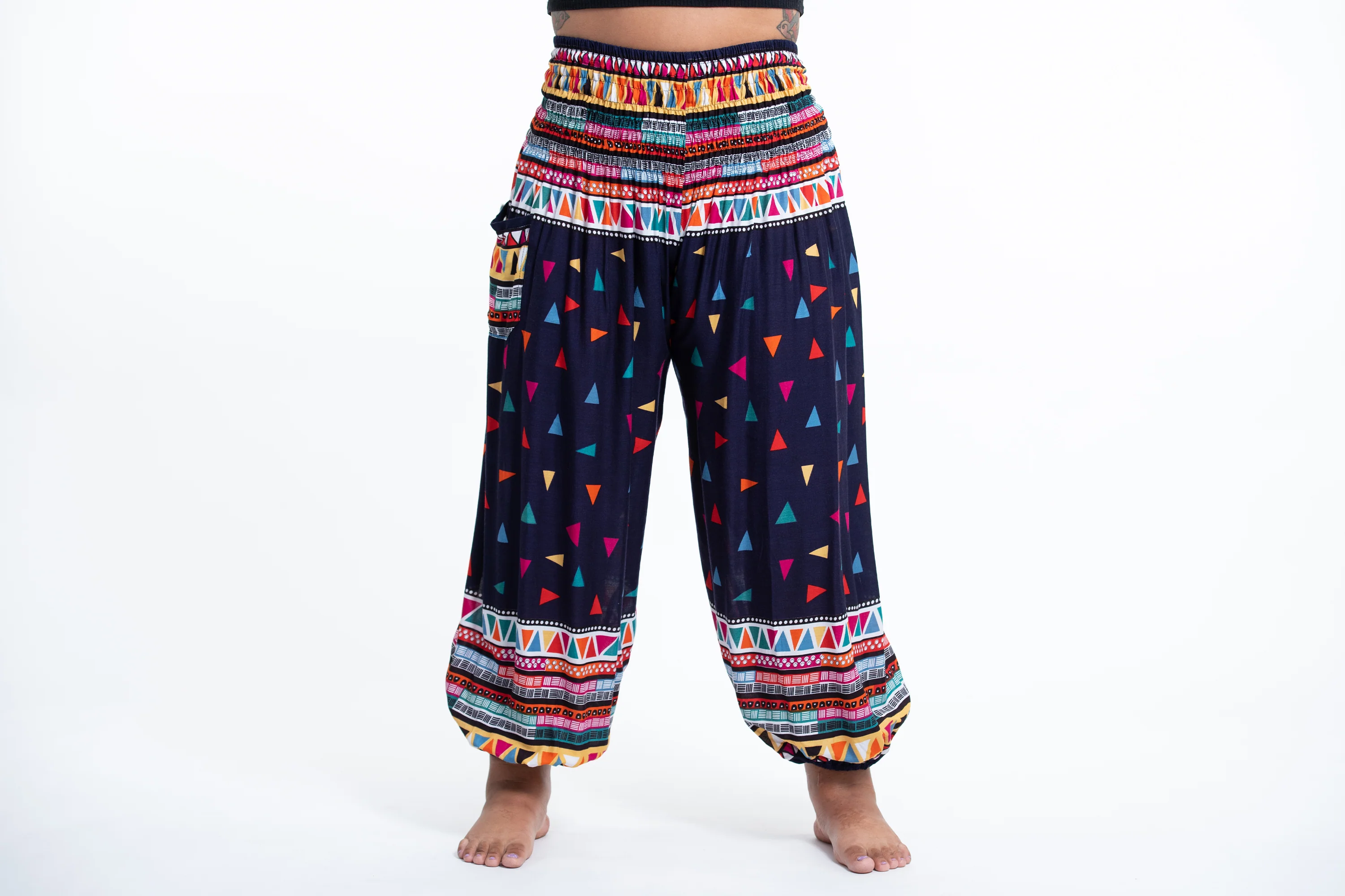 2715-Plus-Size-Triangles-Women-s-Harem-Pants-in-Navy-2.webp Plus Size Triangles Women's Harem Pants in Navy