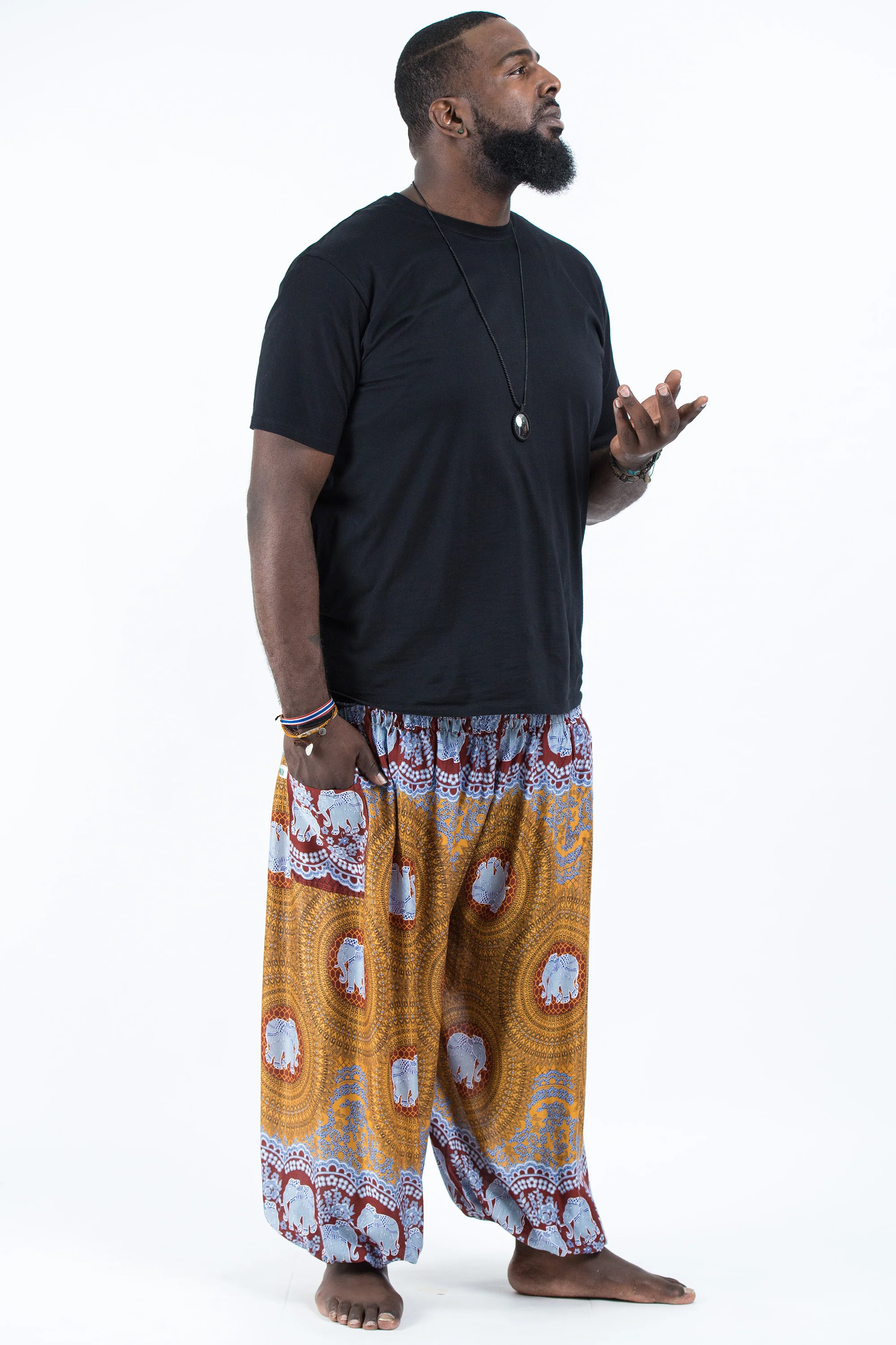 2729-Plus-Size-Mandala-Elephant-Men-s-Elephant-Pants-in-Bronze-3.webp Plus Size Mandala Elephant Men's Elephant Pants in Bronze