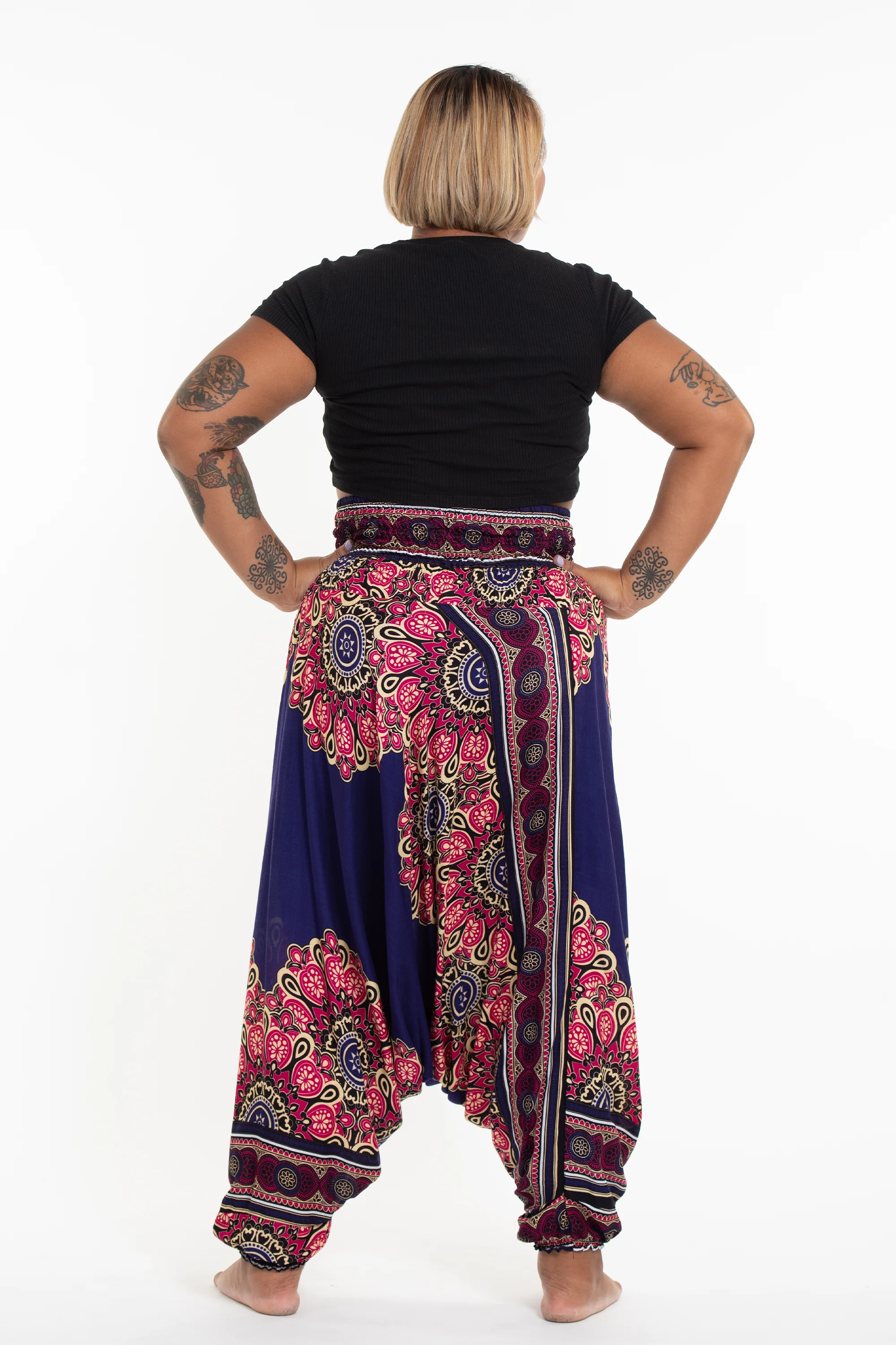 2731-Plus-Size-Peony-Mandalas-2-in-1-Jumpsuit-Harem-Pants-in-Indigo-4.webp Plus Size Peony Mandalas 2-in-1 Jumpsuit Harem Pants in Indigo