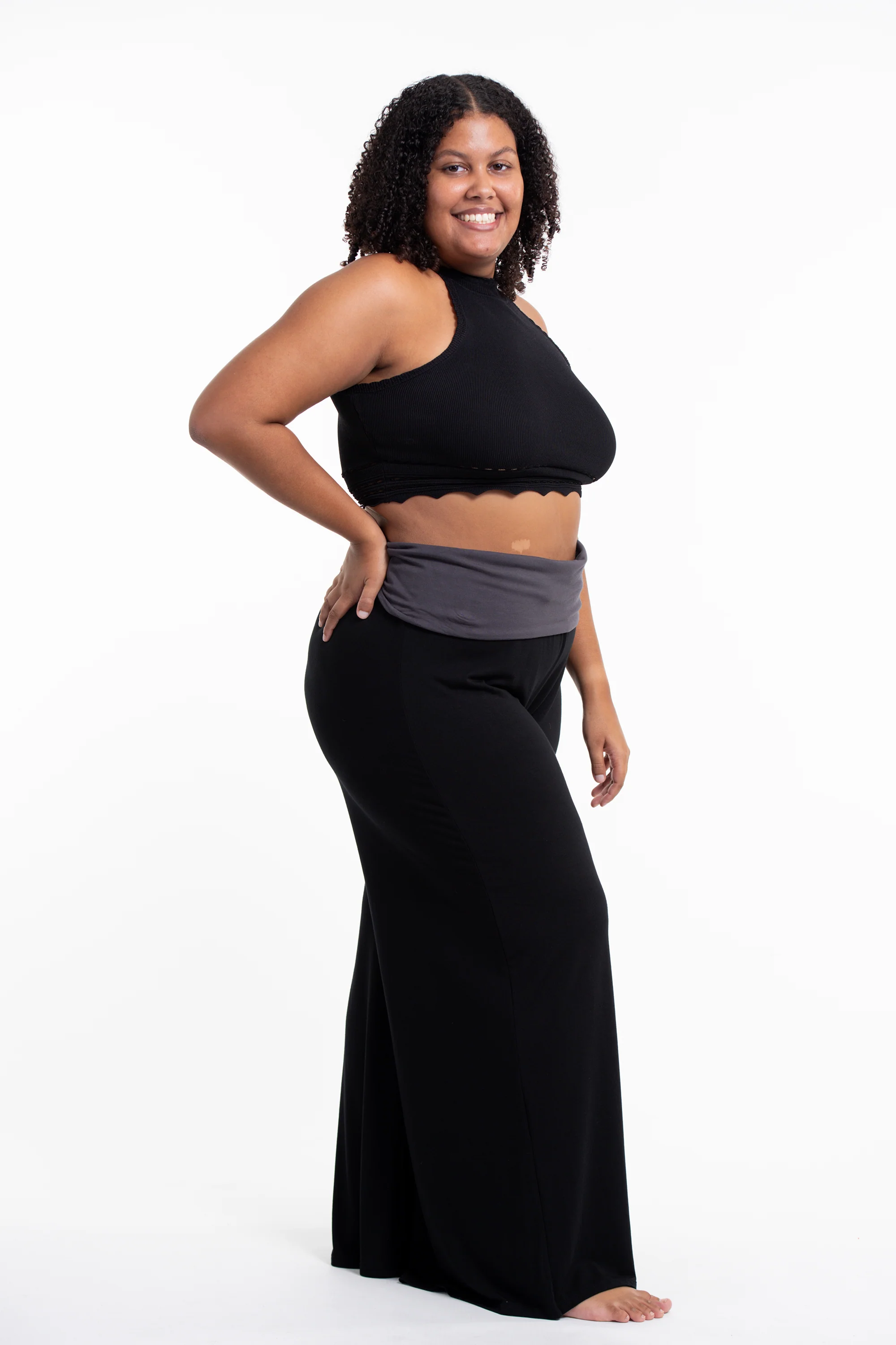 2737-Plus-Size-Mandala-Print-Wide-Leg-Palazzo-Harem-Pants-Cotton-Spandex-in-Black-3.webp Plus Size Mandala Print Wide Leg Palazzo Harem Pants Cotton Spandex in Black