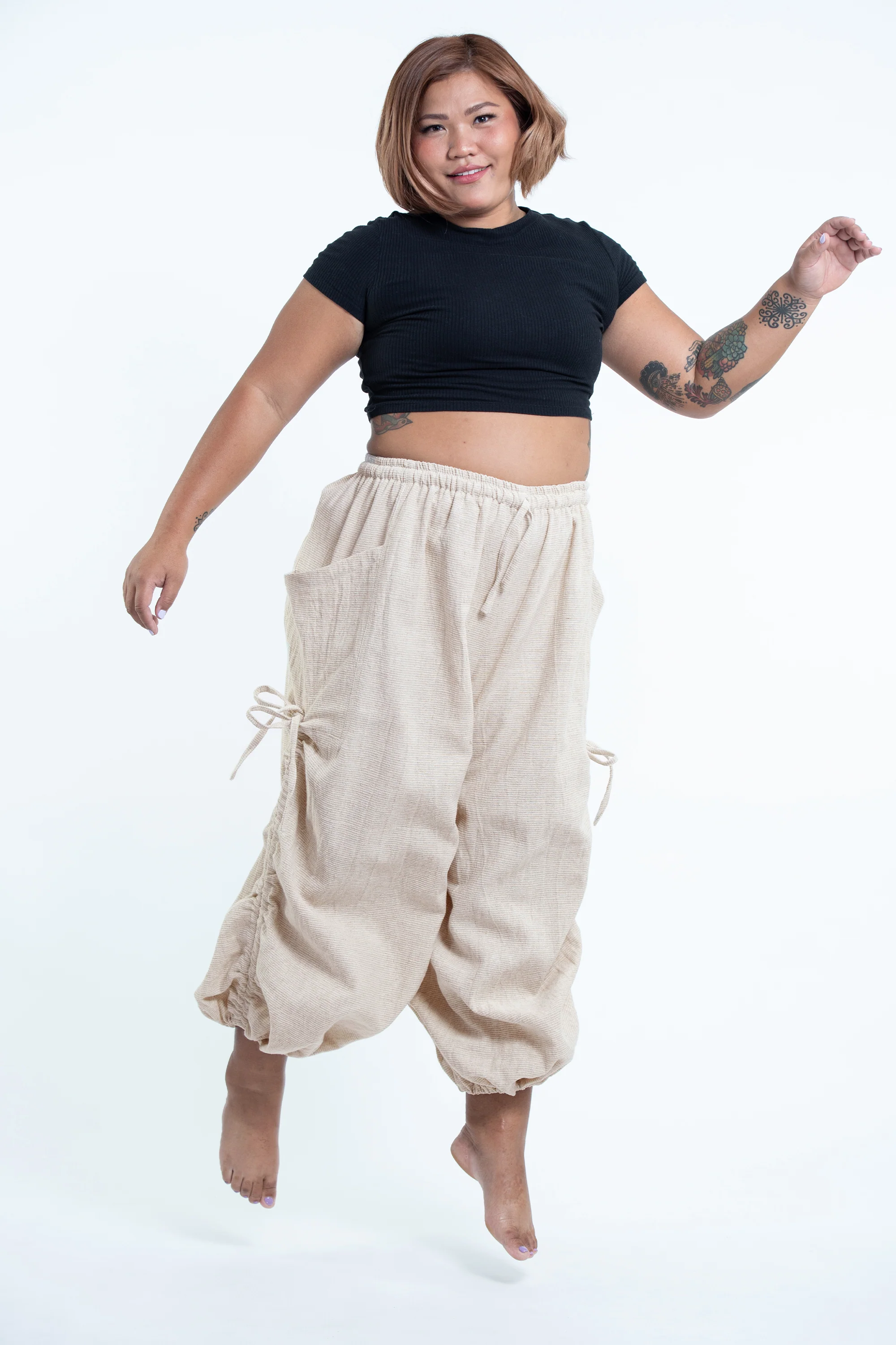 2746-Plus-Size-Women-s-Ribbed-Hemp-Cotton-Linen-Blend-Pants-in-Natural-3.webp Plus Size Women's Ribbed Hemp Cotton Linen Blend Pants in Natural