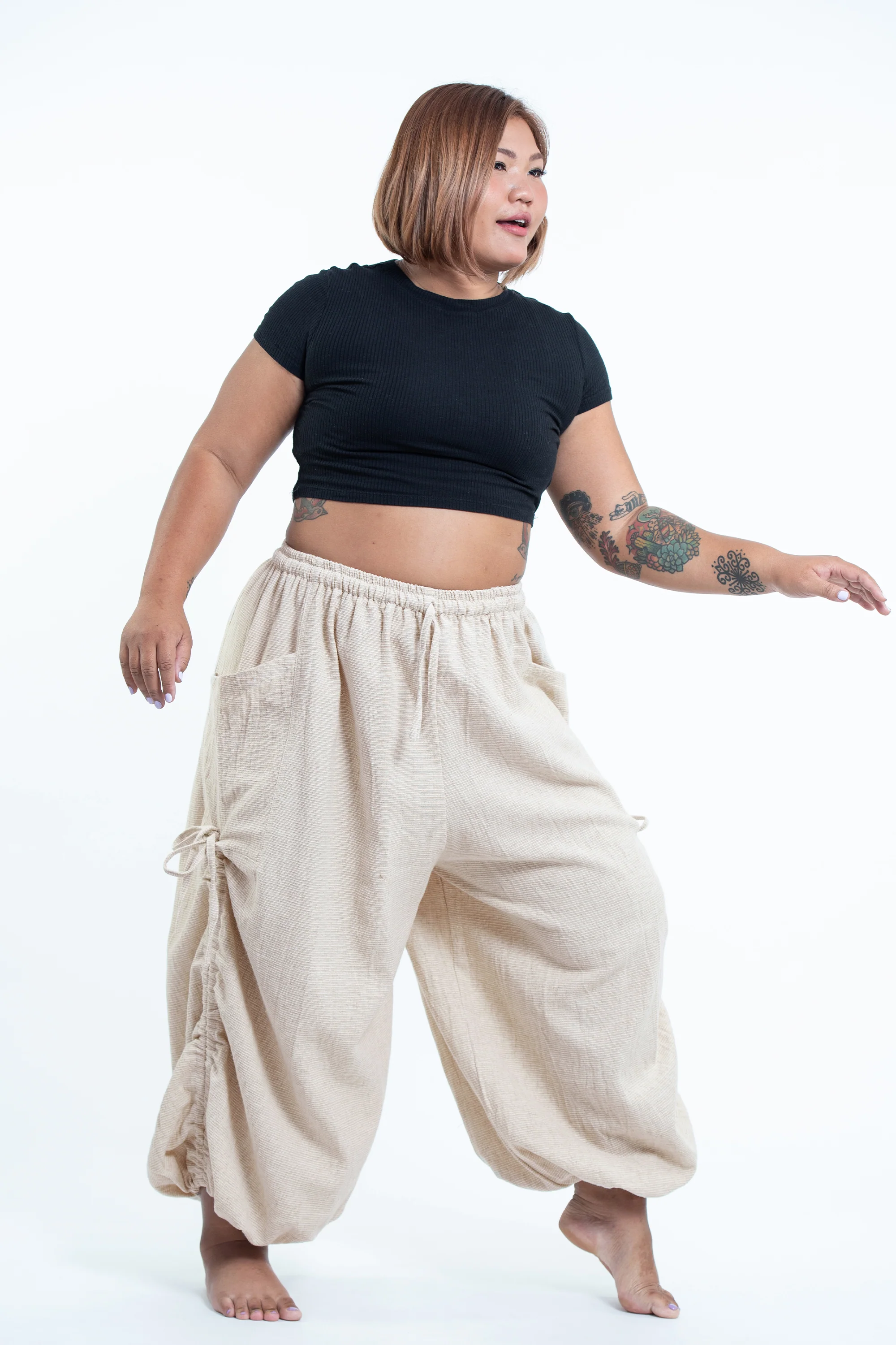2746-Plus-Size-Women-s-Ribbed-Hemp-Cotton-Linen-Blend-Pants-in-Natural-4.webp Plus Size Women's Ribbed Hemp Cotton Linen Blend Pants in Natural