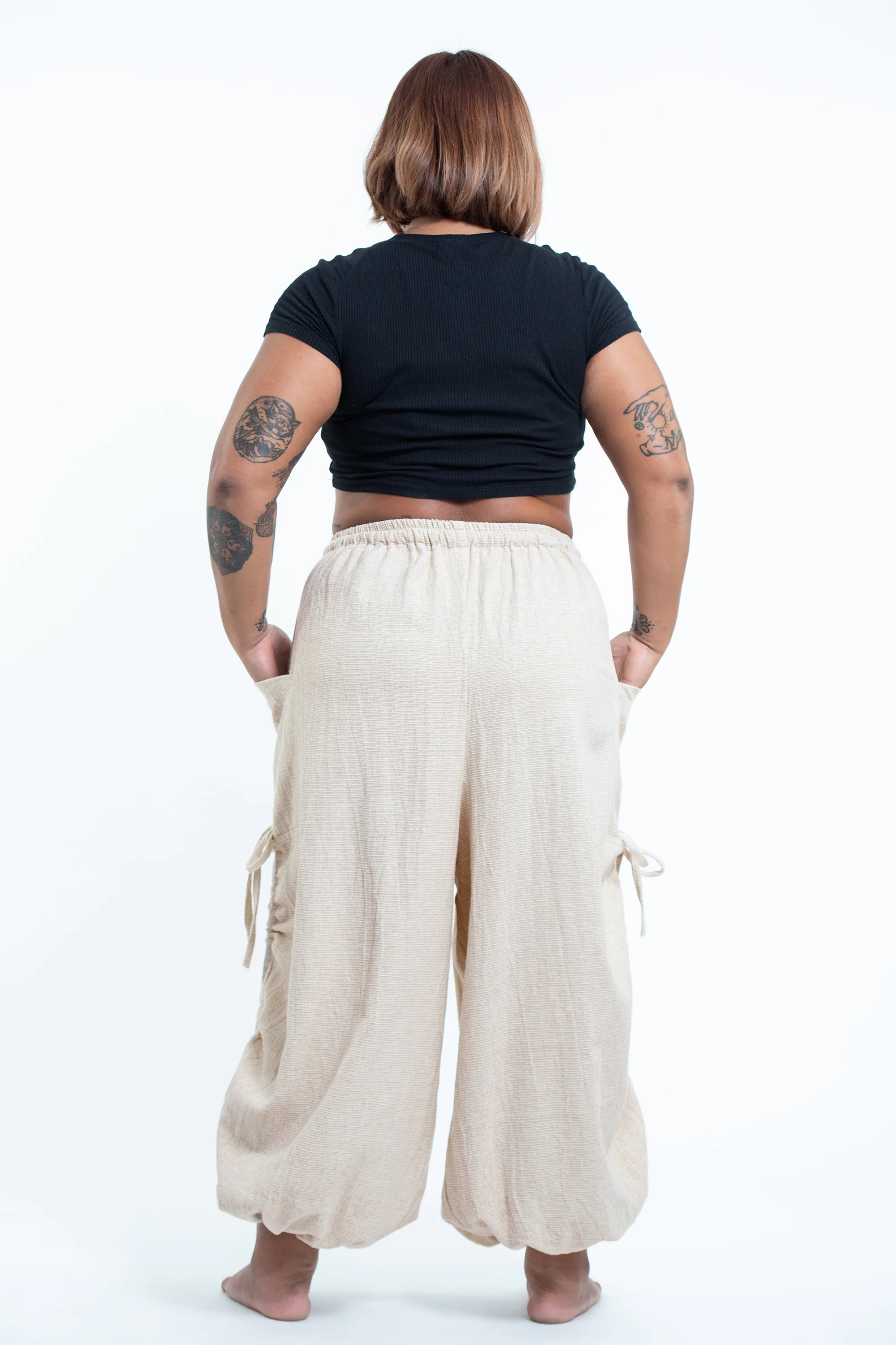 2746-Plus-Size-Women-s-Ribbed-Hemp-Cotton-Linen-Blend-Pants-in-Natural-5.webp Plus Size Women's Ribbed Hemp Cotton Linen Blend Pants in Natural