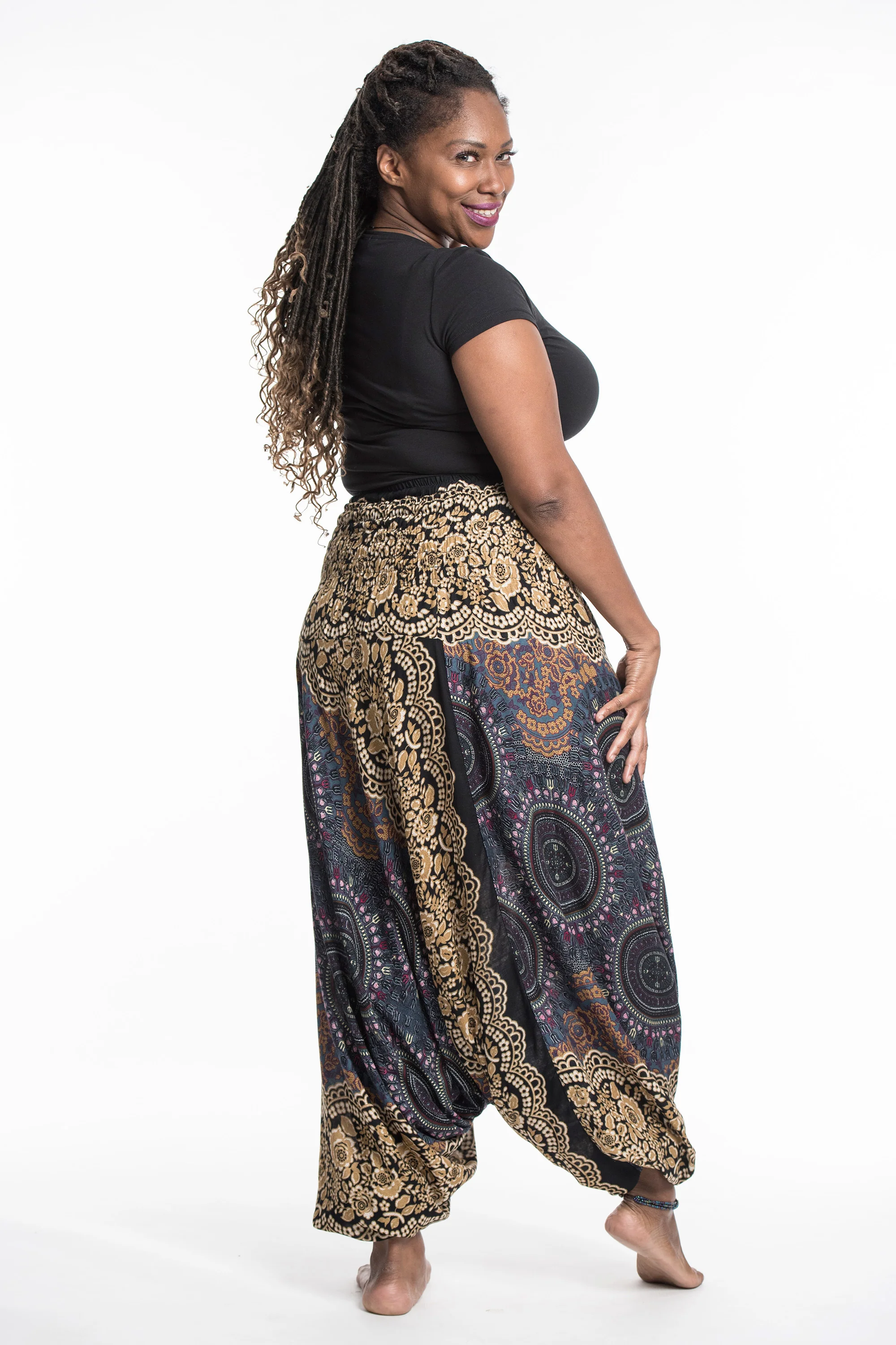2786-Plus-Size-Trishula-Mandalas-2-in-1-Jumpsuit-Harem-Pants-in-Gold-4.webp Plus Size Trishula Mandalas 2-in-1 Jumpsuit Harem Pants in Gold