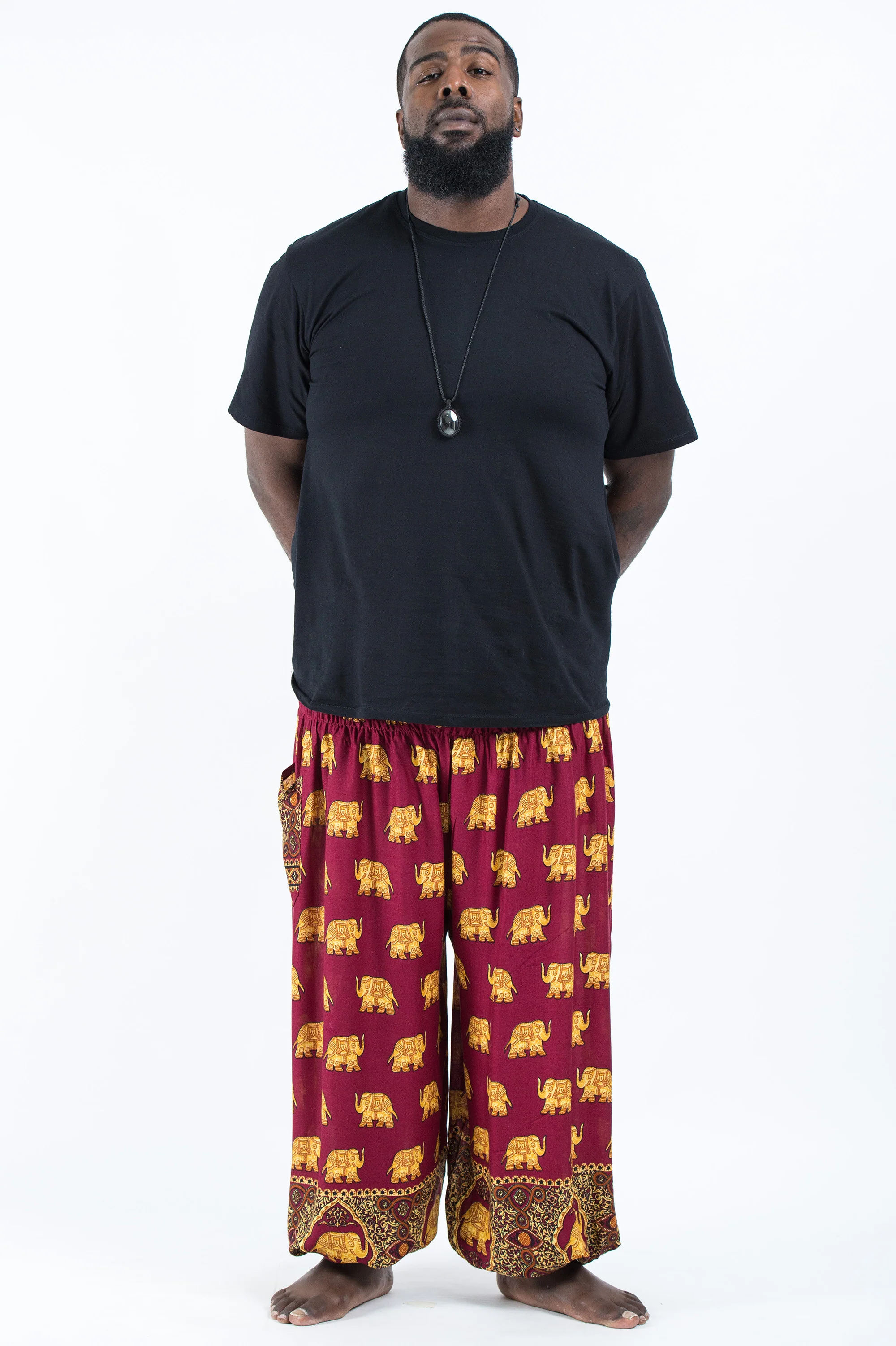 2789-Plus-Size-Golden-Elephant-Men-s-Elephant-Pants-in-Maroon-4.webp Plus Size Golden Elephant Men's Elephant Pants in Maroon