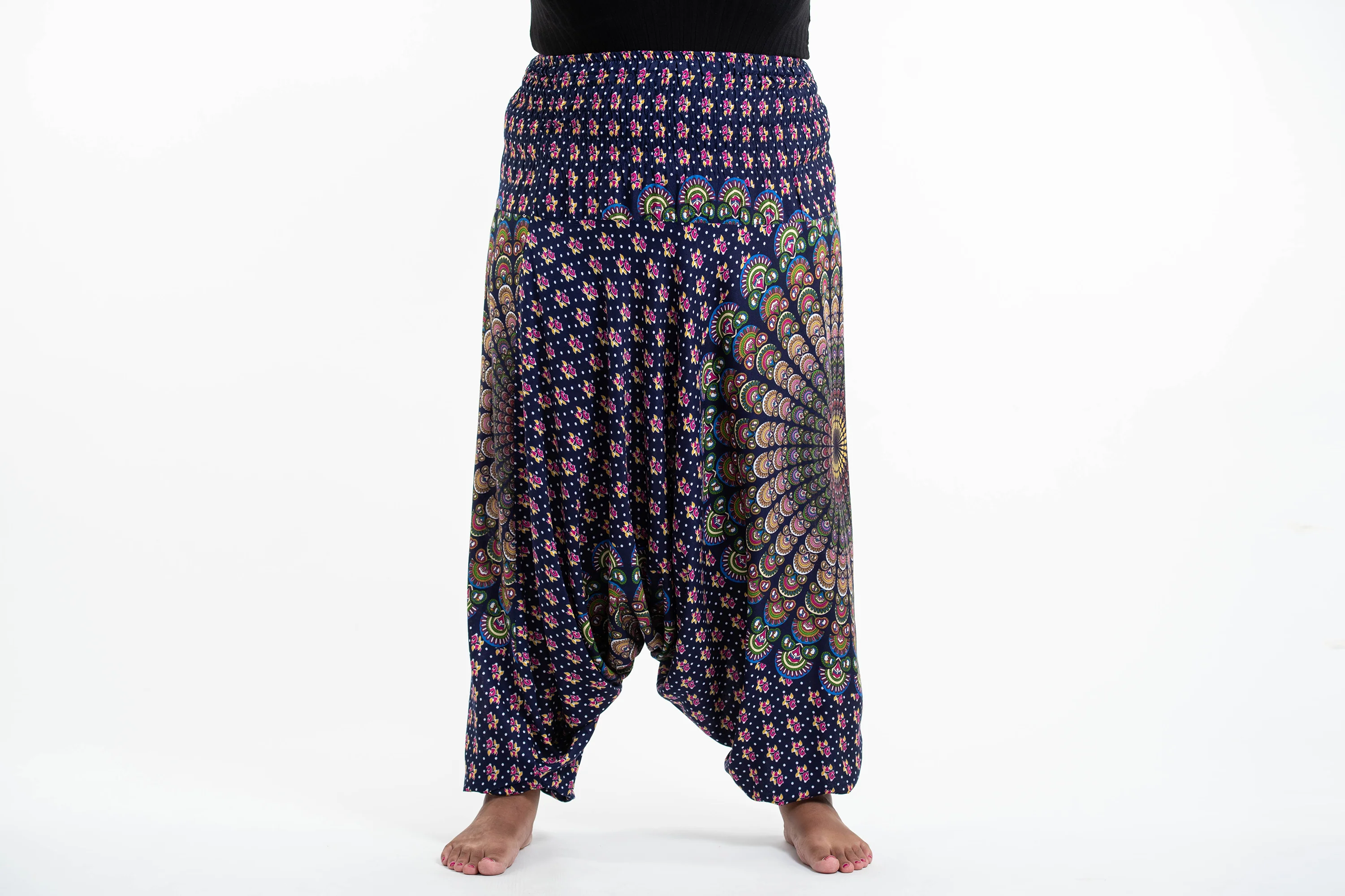 2799-Plus-Size-Peacock-Mandalas-2-in-1-Jumpsuit-Harem-Pants-in-Blue-2.webp Plus Size Peacock Mandalas 2-in-1 Jumpsuit Harem Pants in Blue