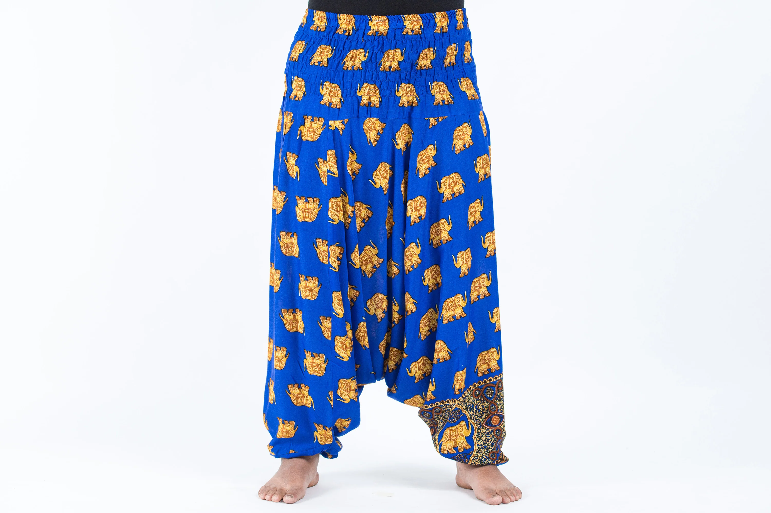 Plus Size Golden Elephant 2-in-1 Jumpsuit Elephant Pants in Blue