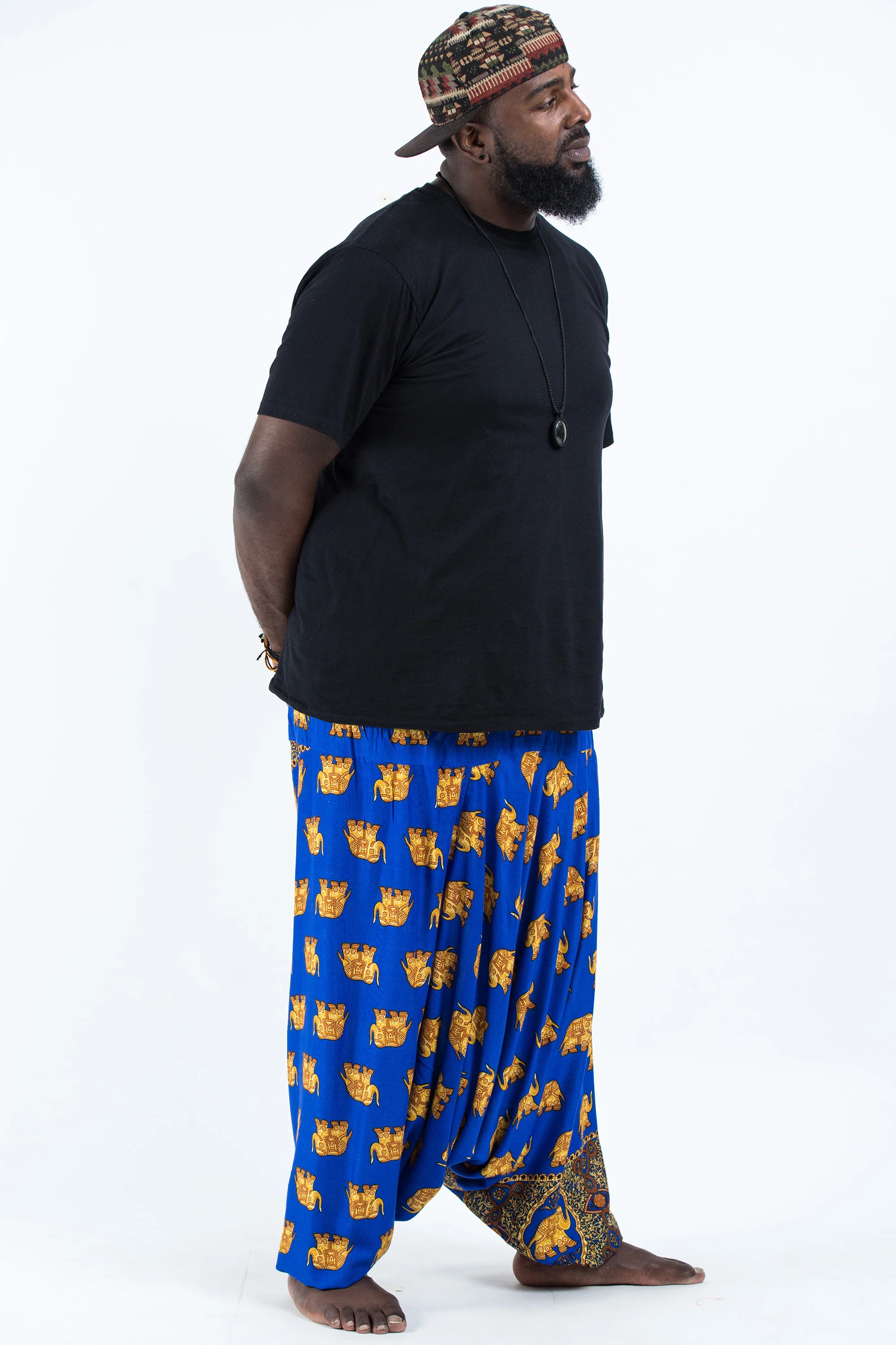2816-Plus-Size-Golden-Elephant-Drop-Crotch-Men-s-Elephant-Pants-in-Blue-3.webp Plus Size Golden Elephant Drop Crotch Men's Elephant Pants in Blue