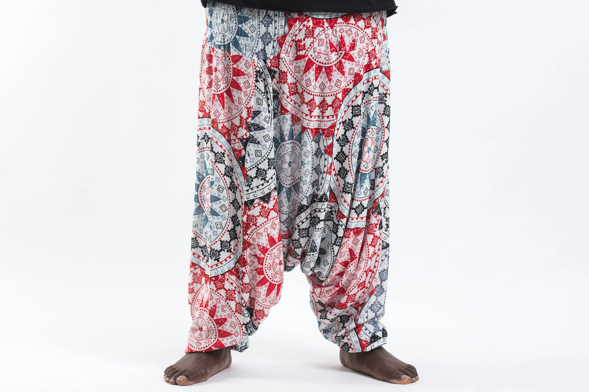 2819-Plus-Size-Star-Mandalas-Drop-Crotch-Men-s-Harem-Pants-in-Black-Red-2.webp Plus Size Star Mandalas Drop Crotch Men's Harem Pants in Black Red