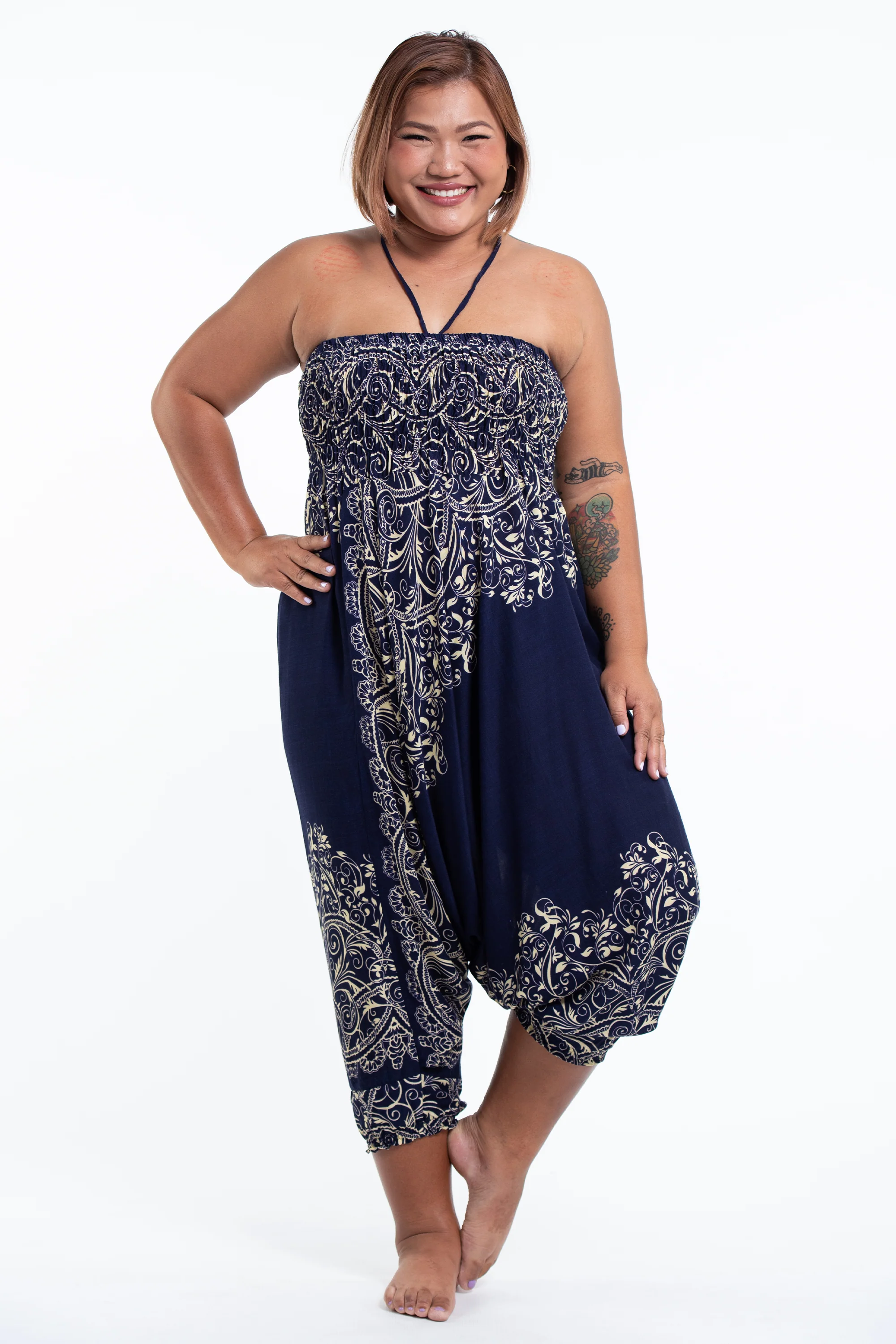 2821-Plus-Size-Vines-2-in-1-Jumpsuit-Harem-Pants-in-Blue-5.webp Plus Size Vines 2-in-1 Jumpsuit Harem Pants in Blue