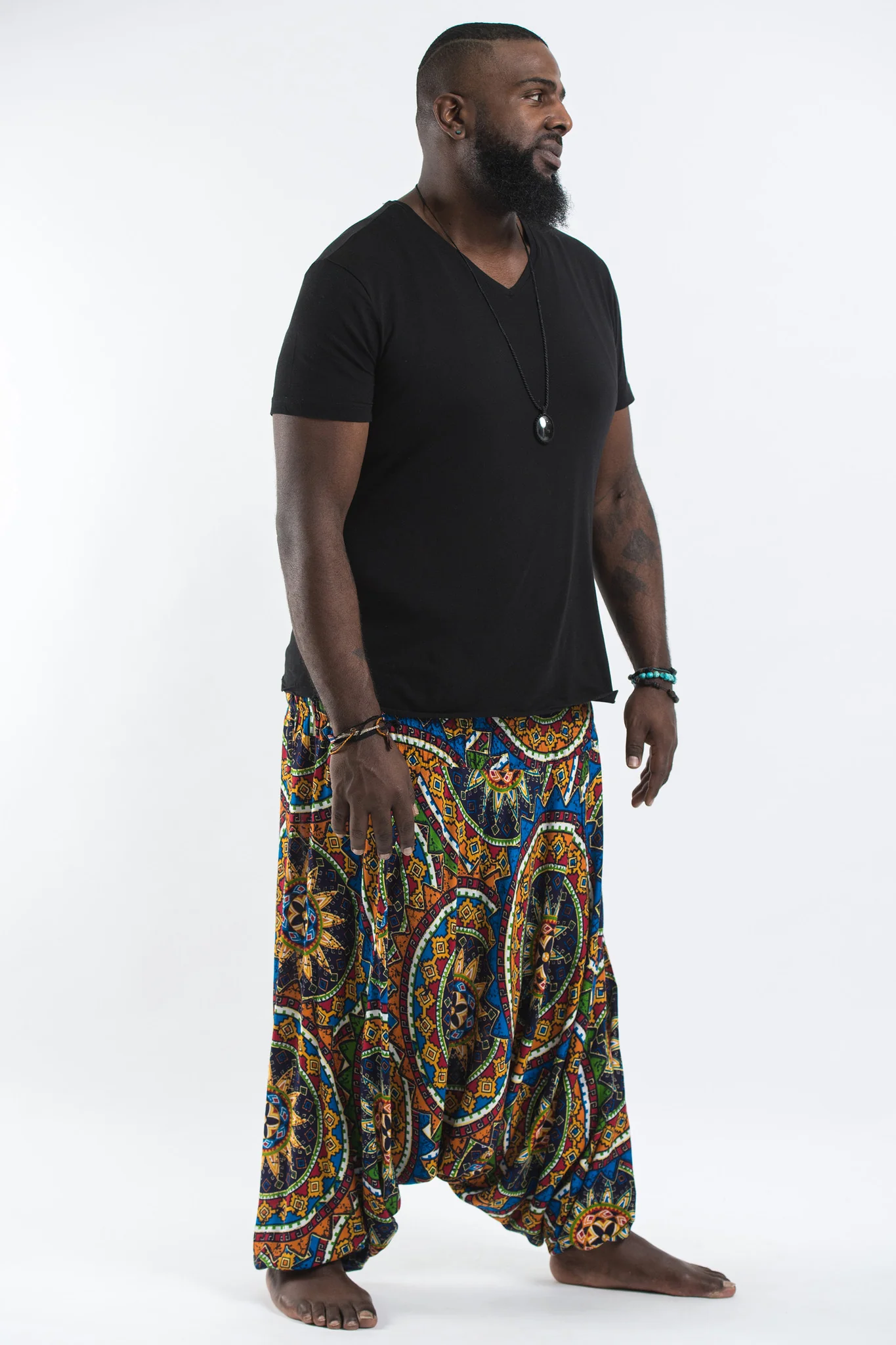 2825-Plus-Size-Star-Mandalas-Drop-Crotch-Men-s-Harem-Pants-in-Blue-3.webp Plus Size Star Mandalas Drop Crotch Men's Harem Pants in Blue