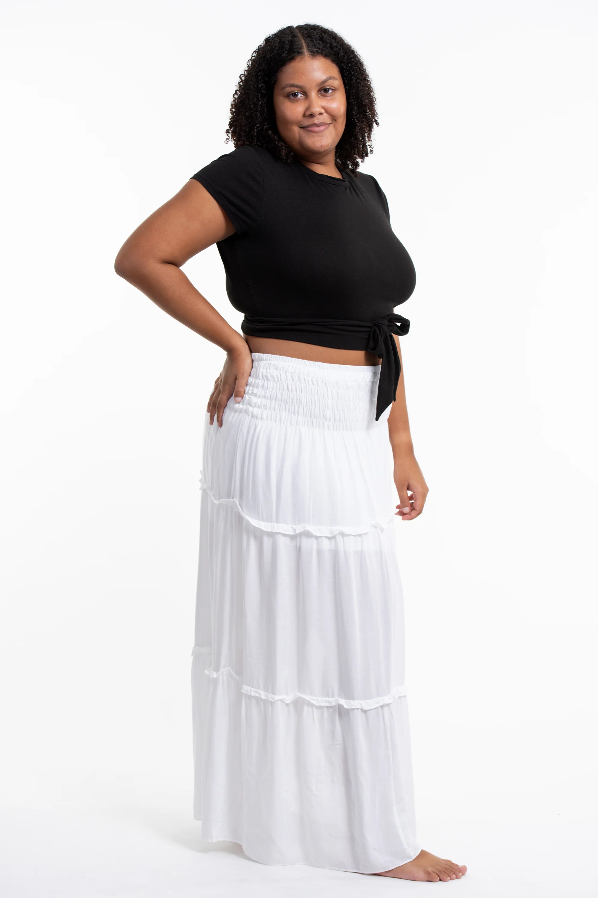 2828-Plus-Size-Solid-Color-Maxi-Skirt-in-White-3.webp Plus Size Solid Color Maxi Skirt in White