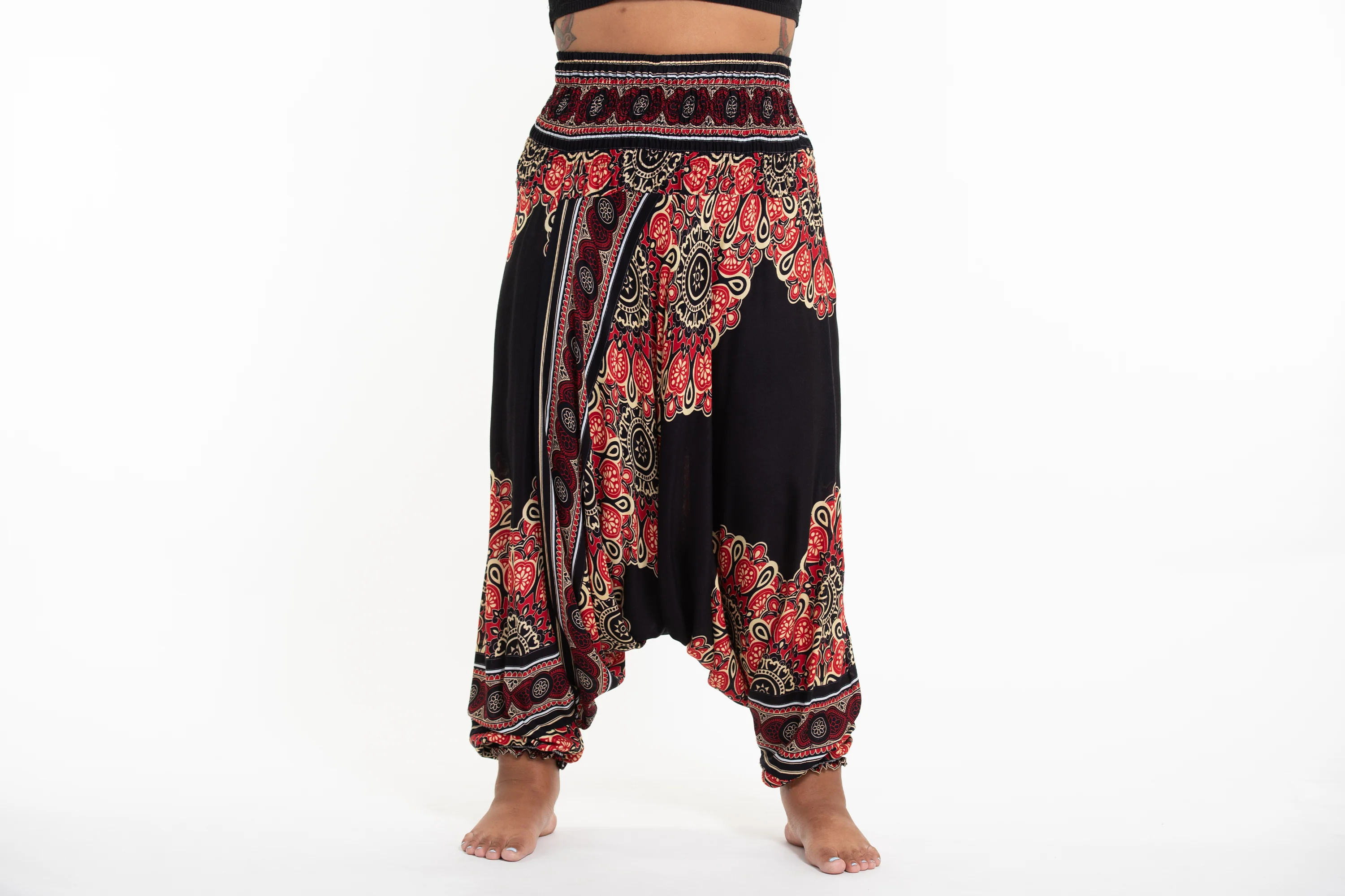 2834-Plus-Size-Peony-Mandalas-2-in-1-Jumpsuit-Harem-Pants-in-Black-2.webp Plus Size Peony Mandalas 2-in-1 Jumpsuit Harem Pants in Black