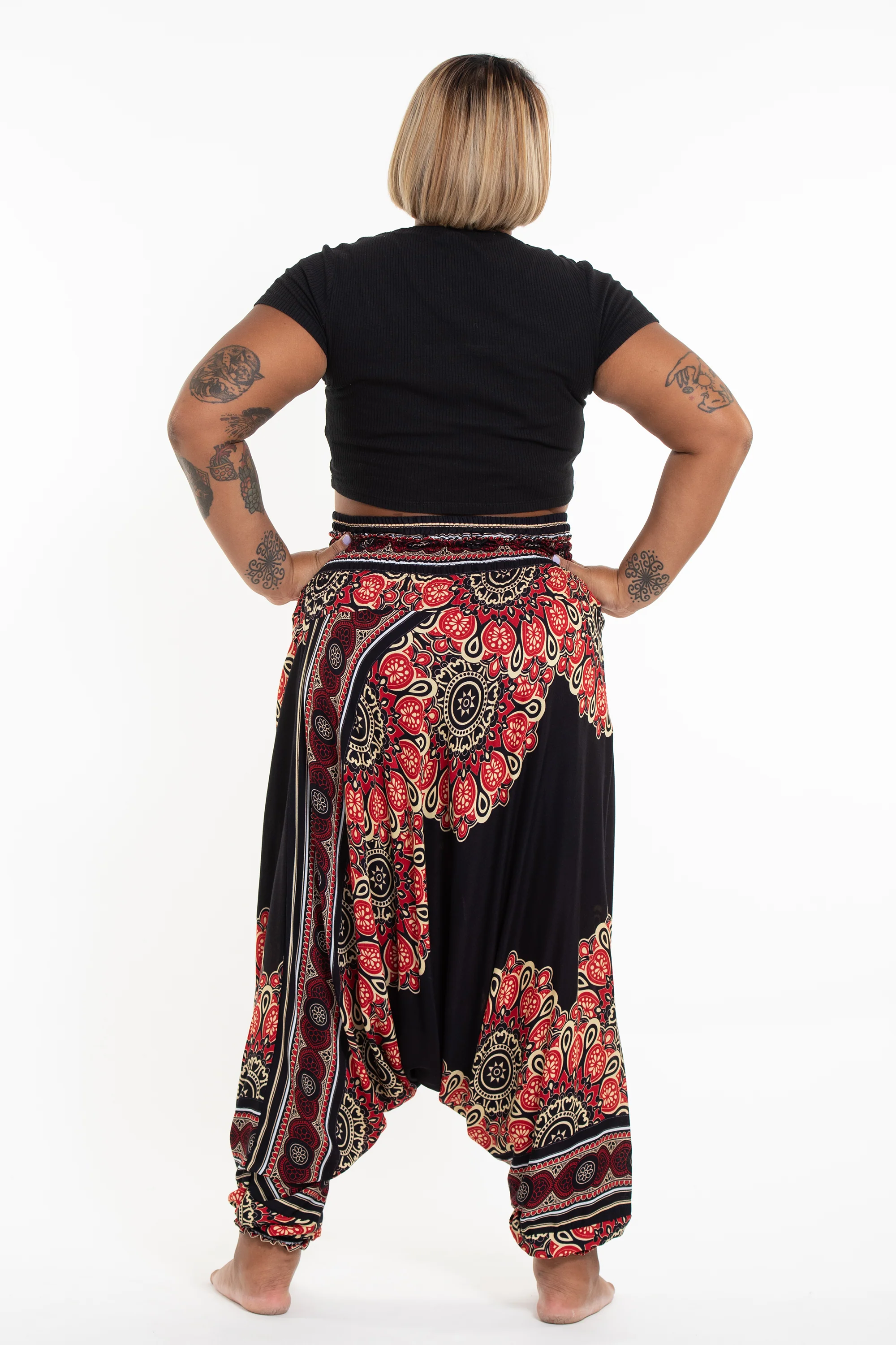 2834-Plus-Size-Peony-Mandalas-2-in-1-Jumpsuit-Harem-Pants-in-Black-4.webp Plus Size Peony Mandalas 2-in-1 Jumpsuit Harem Pants in Black