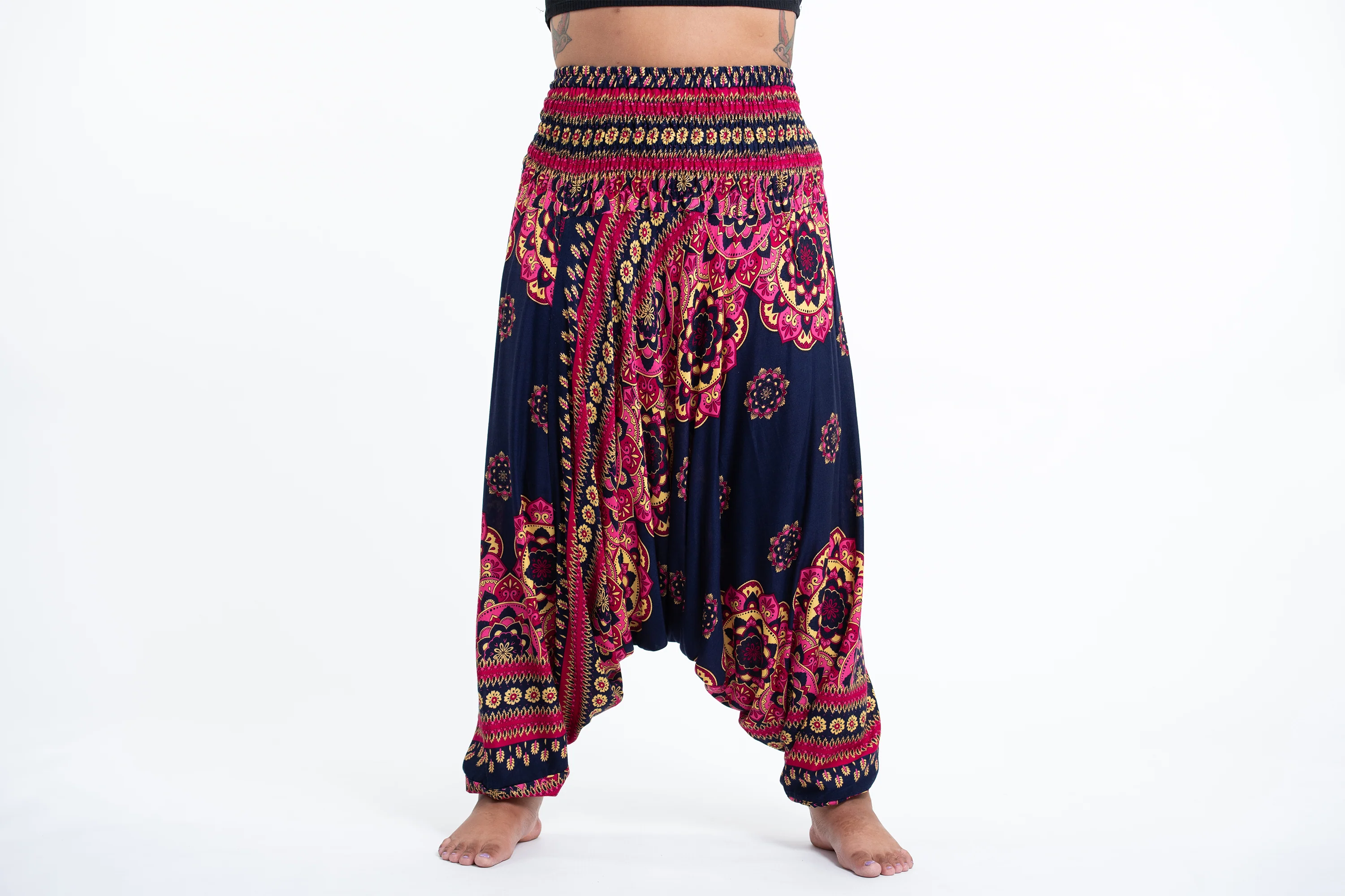 2835-Plus-Size-Lotus-Mandalas-2-in-1-Jumpsuit-Harem-Pants-in-Navy-2.webp Plus Size Lotus Mandalas 2-in-1 Jumpsuit Harem Pants in Navy