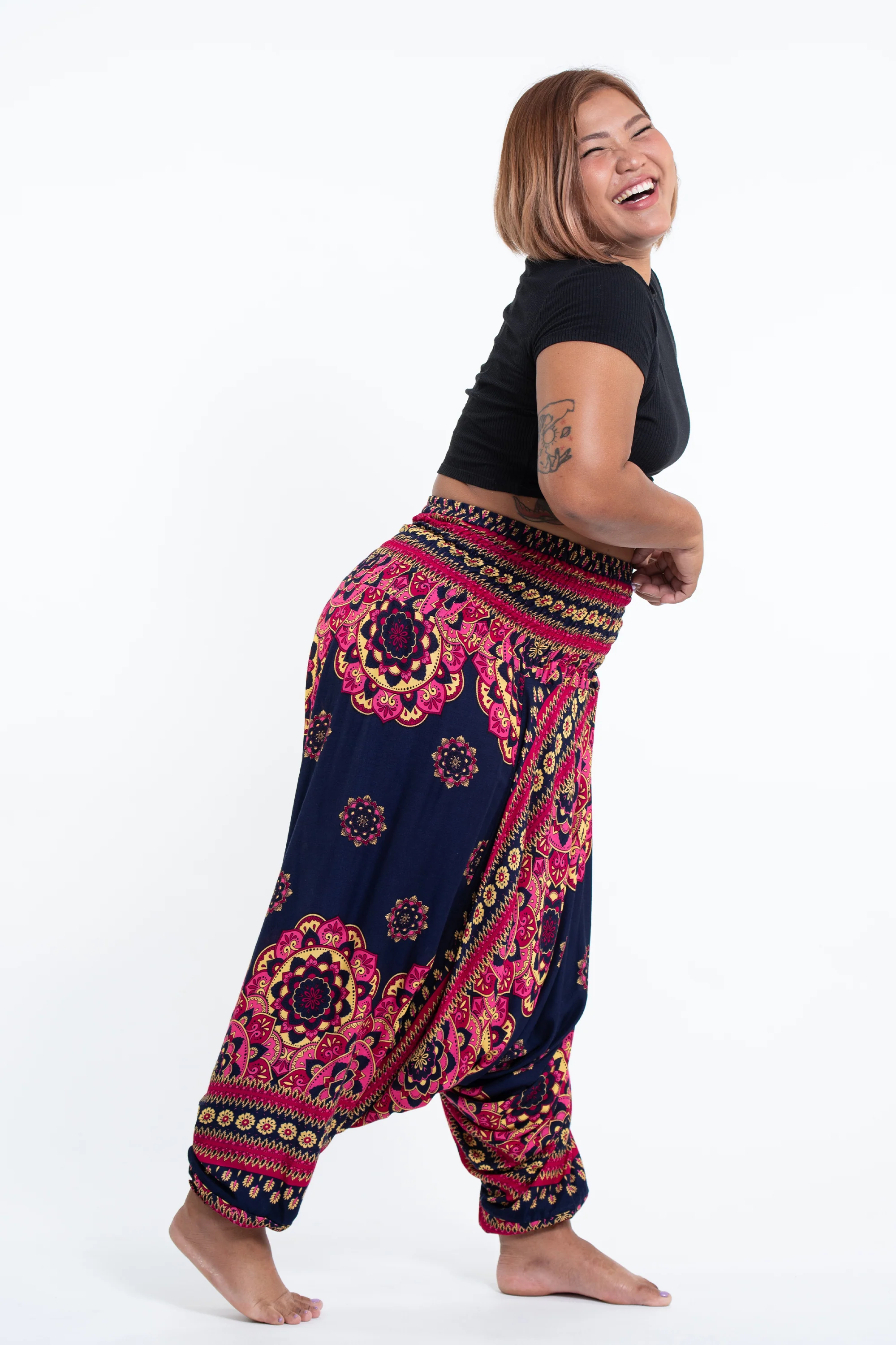 2835-Plus-Size-Lotus-Mandalas-2-in-1-Jumpsuit-Harem-Pants-in-Navy-3.webp Plus Size Lotus Mandalas 2-in-1 Jumpsuit Harem Pants in Navy