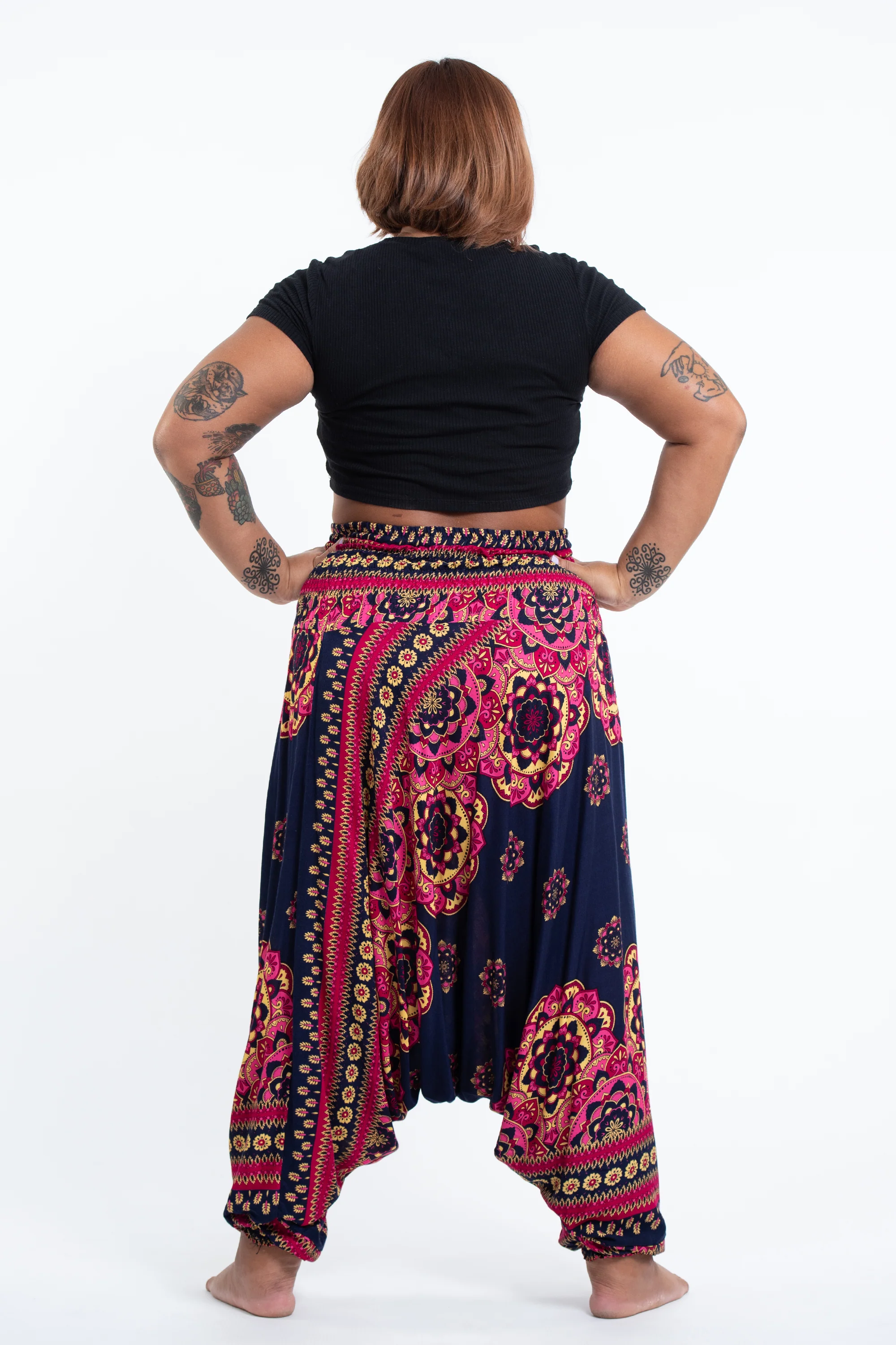 2835-Plus-Size-Lotus-Mandalas-2-in-1-Jumpsuit-Harem-Pants-in-Navy-4.webp Plus Size Lotus Mandalas 2-in-1 Jumpsuit Harem Pants in Navy