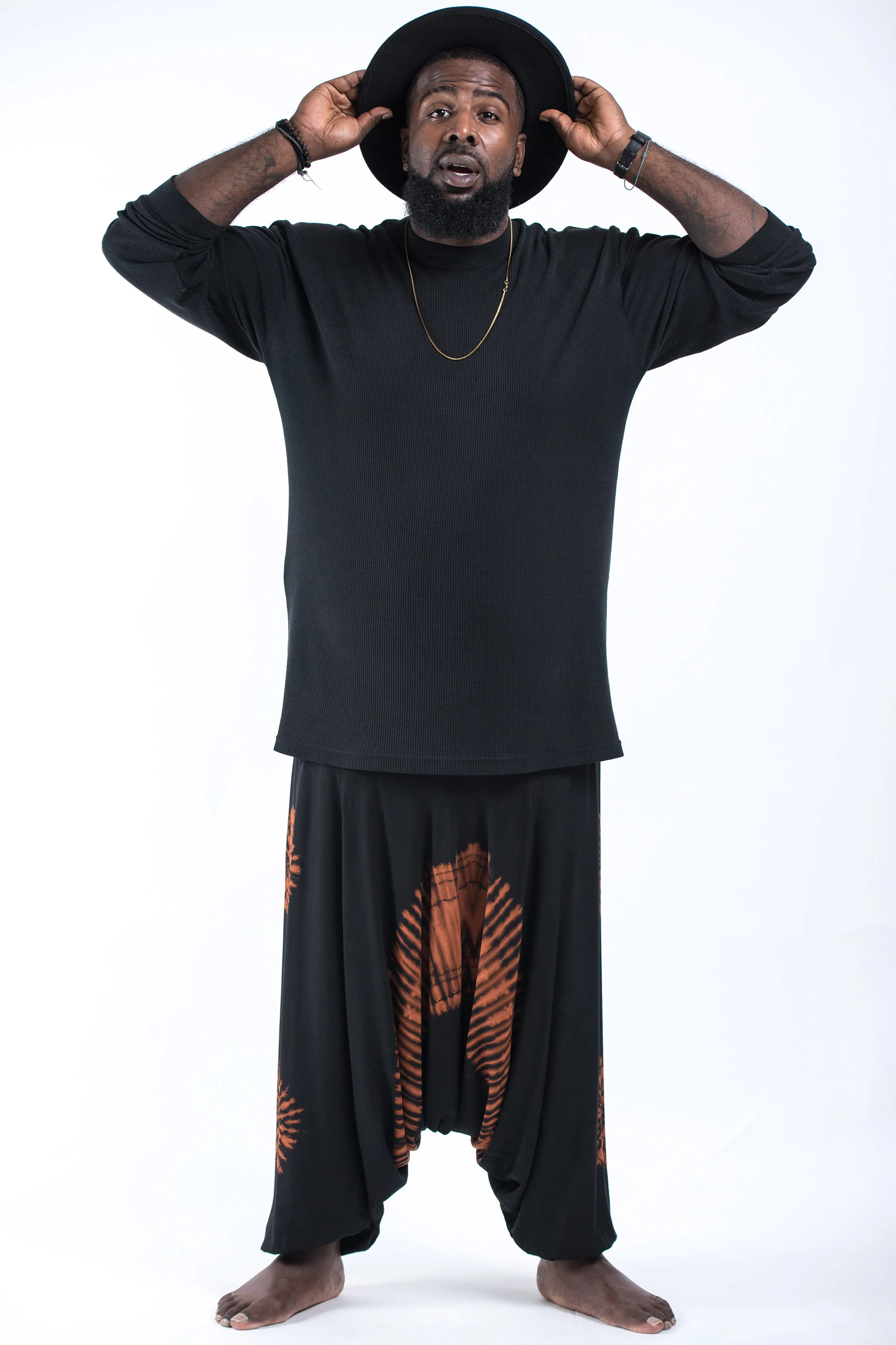 2837-Plus-Size-Tie-Dye-Drop-Crotch-Men-s-Harem-Pants-in-Black-07-4.webp Plus Size Tie Dye Drop Crotch Men's Harem Pants in Black 07