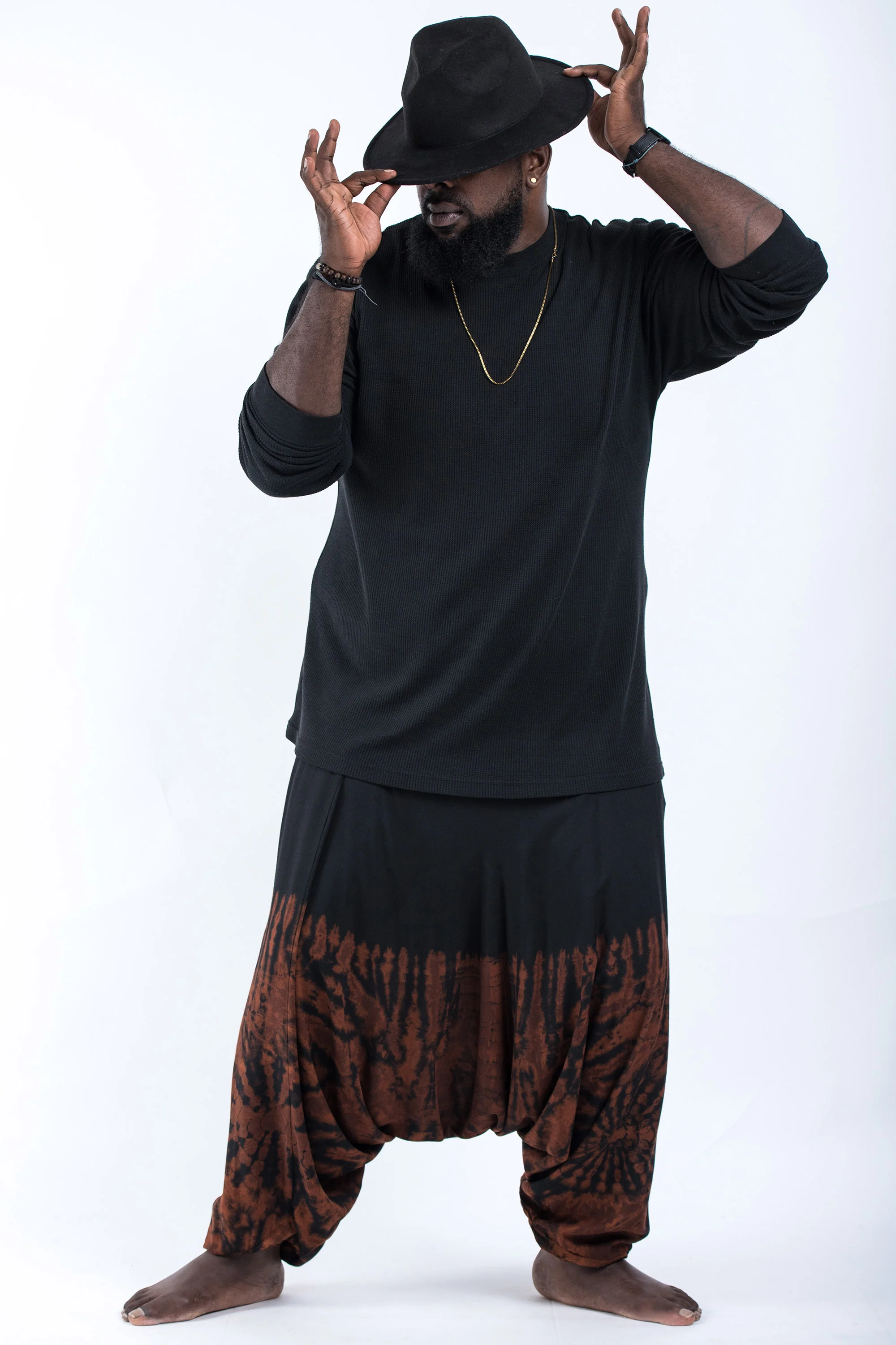 2841-Plus-Size-Tie-Dye-Drop-Crotch-Men-s-Harem-Pants-in-Black-01-4.webp Plus Size Tie Dye Drop Crotch Men's Harem Pants in Black 01