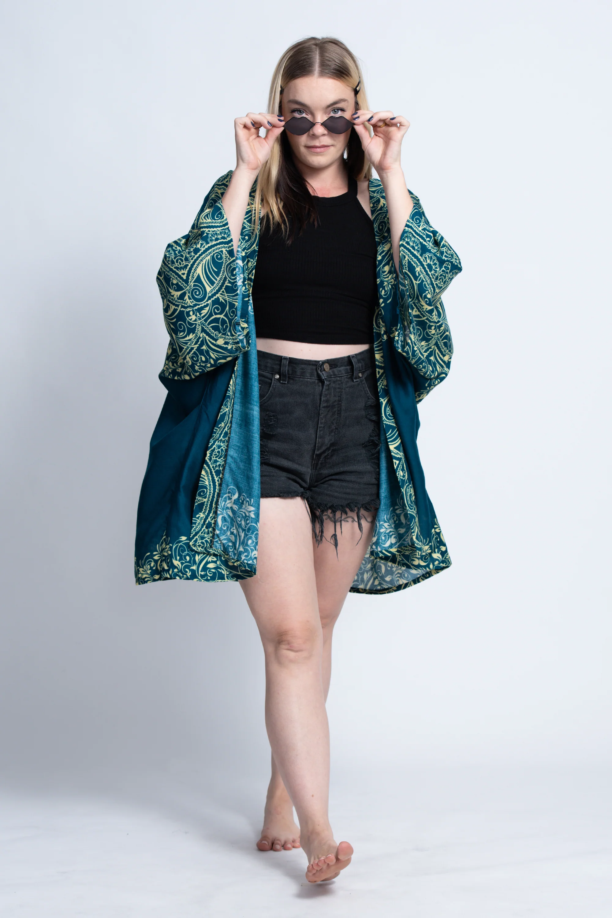 2842-Vines-Kimono-Cardigan-in-Turquoise-5.webp Vines Kimono Cardigan in Turquoise