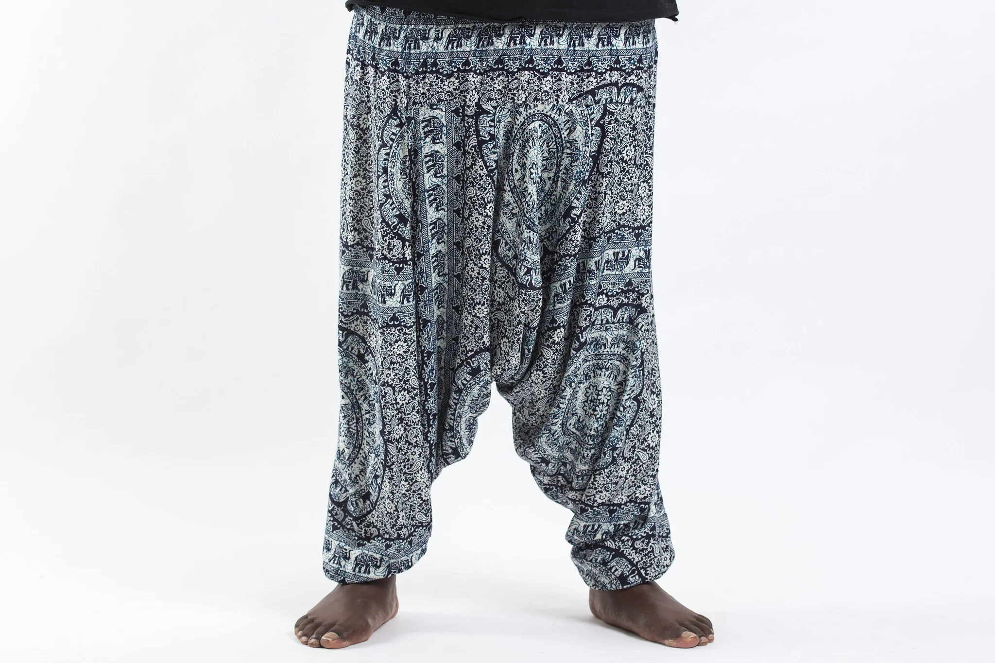 2855-Plus-Size-Paisley-Elephant-Drop-Crotch-Men-s-Elephant-Pants-in-Blue-2.webp Plus Size Paisley Elephant Drop Crotch Men's Elephant Pants in Blue