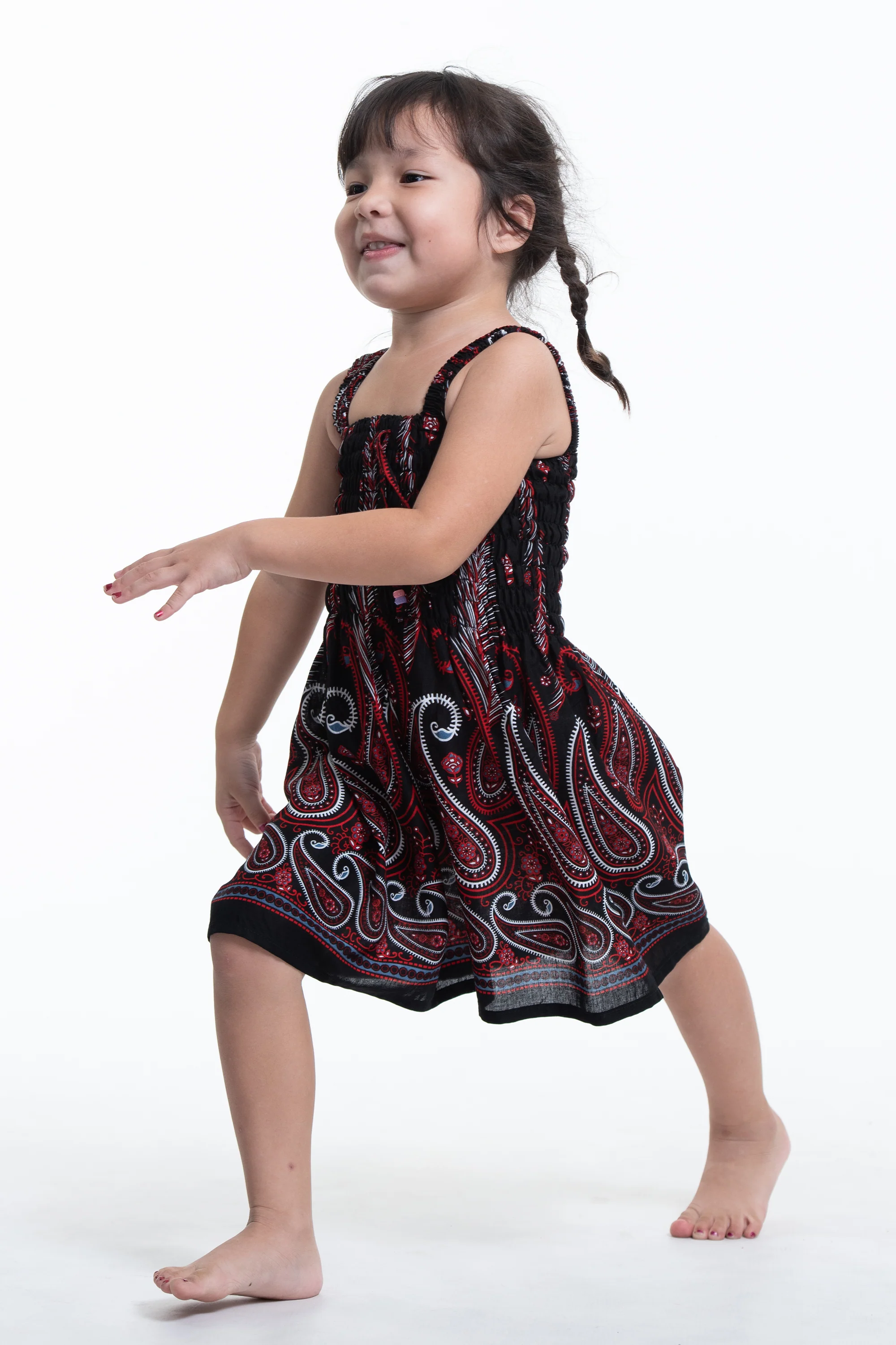 286-Kids-Paisley-Feathers-Smock-Dress-in-Black-3.webp Kids Paisley Feathers Smock Dress in Black