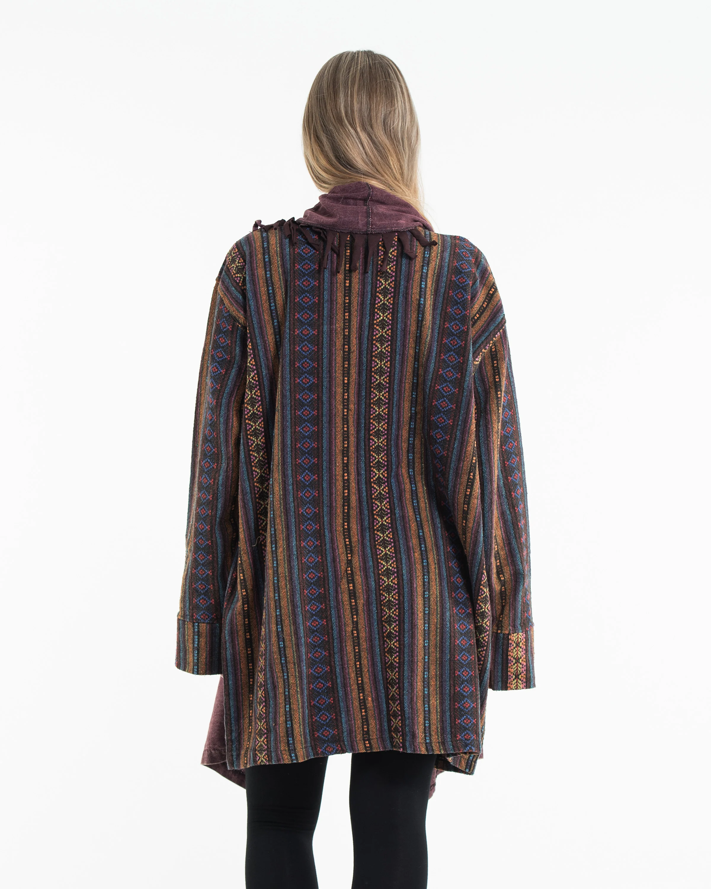 2862-Tribal-Cloak-Jacket-Stonewash-Drape-in-Maroon-4.webp Tribal Cloak Jacket | Stonewash Drape in Maroon