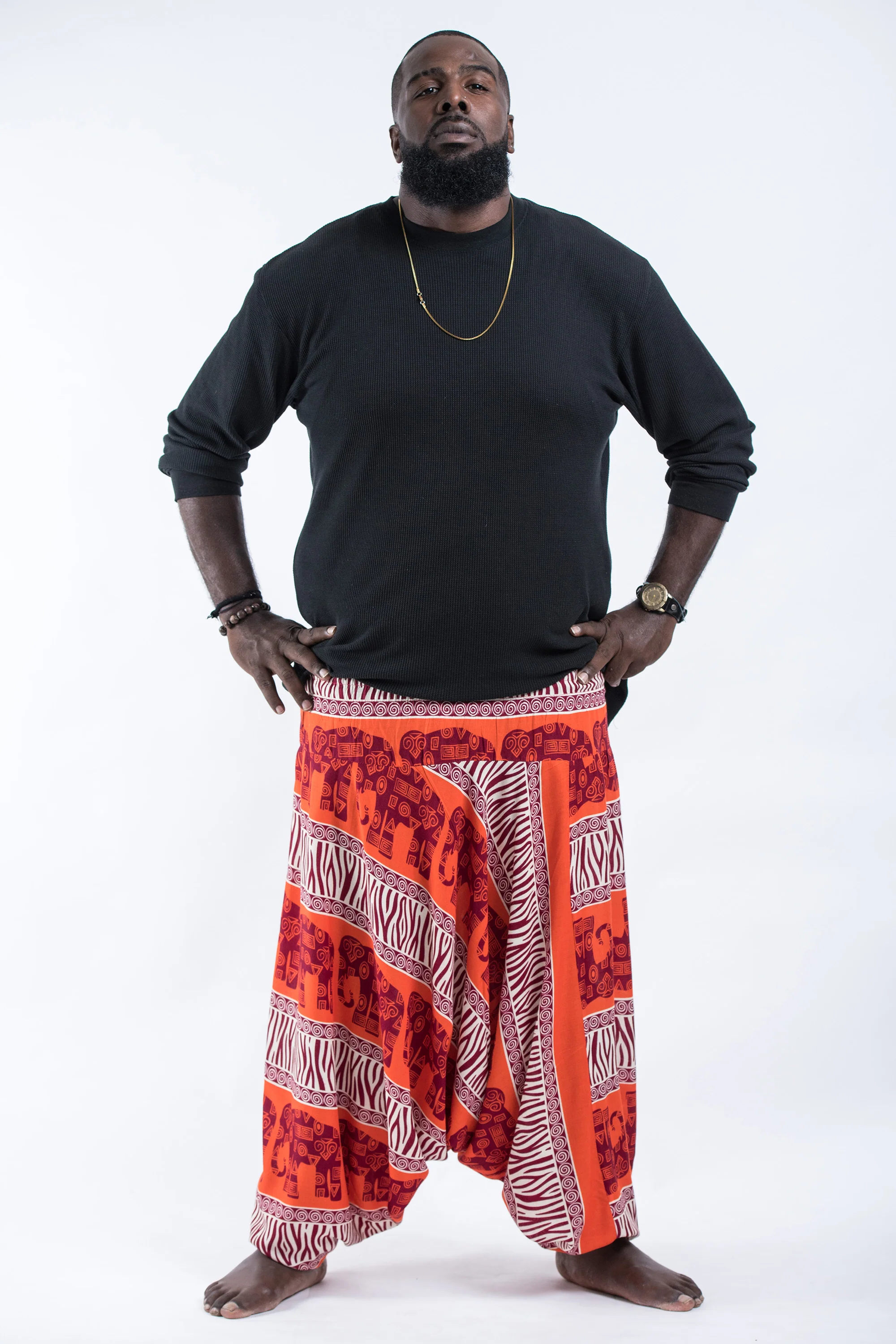 2868-Plus-Size-Safari-Elephant-Drop-Crotch-Men-s-Elephant-Pants-in-Orange-4.webp Plus Size Safari Elephant Drop Crotch Men's Elephant Pants in Orange