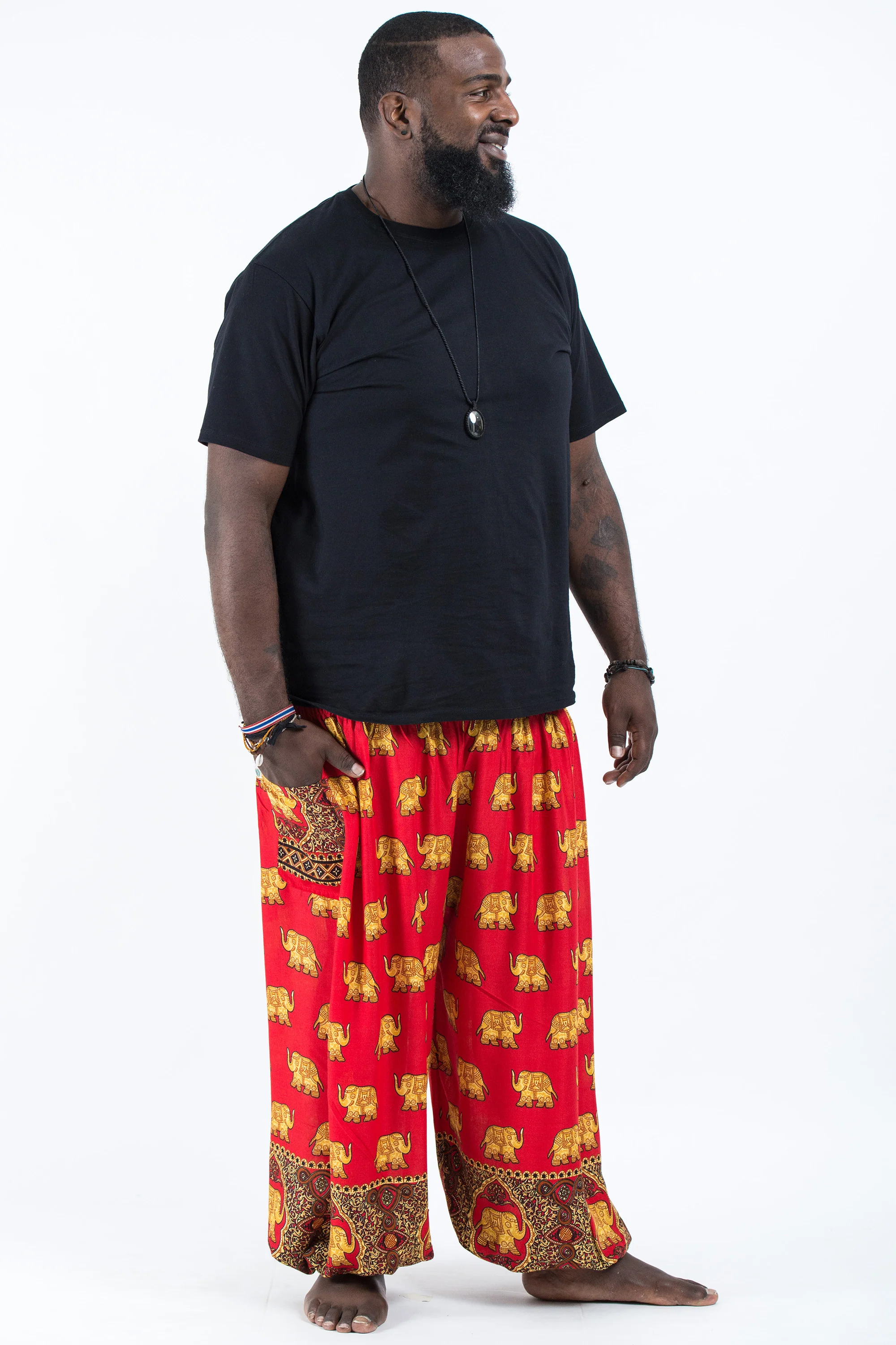 2869-Plus-Size-Golden-Elephant-Men-s-Elephant-Pants-in-Red-3.webp Plus Size Golden Elephant Men's Elephant Pants in Red