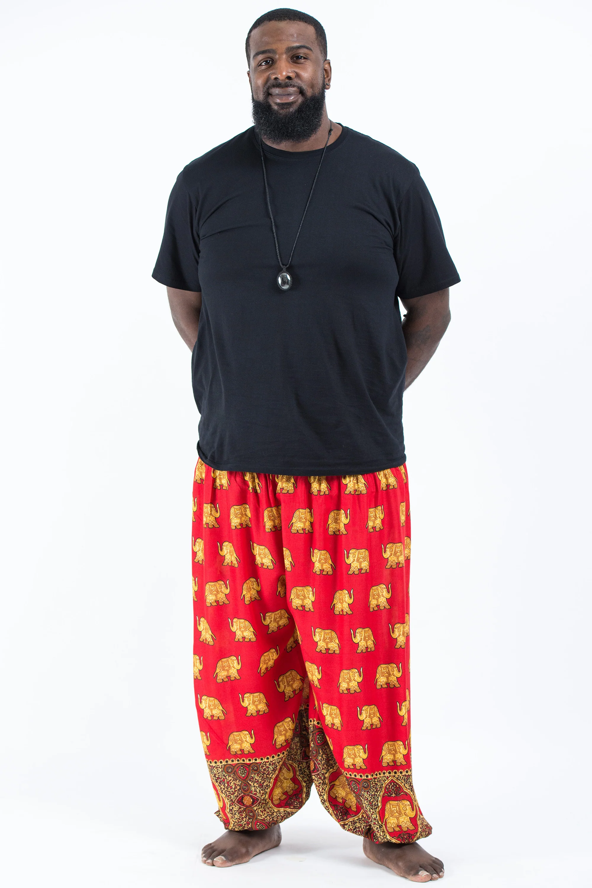 2869-Plus-Size-Golden-Elephant-Men-s-Elephant-Pants-in-Red-4.webp Plus Size Golden Elephant Men's Elephant Pants in Red