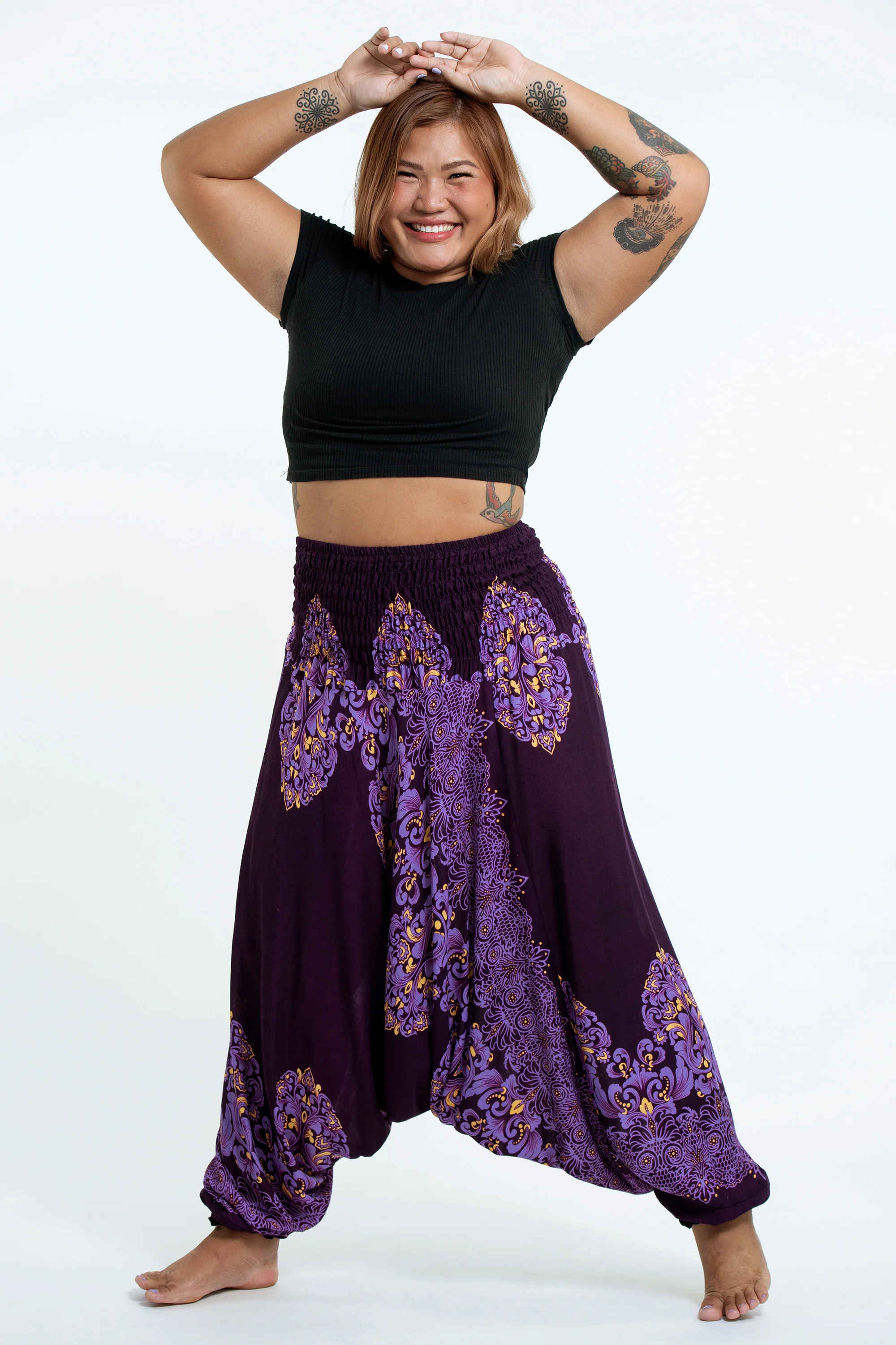 2870-Plus-Size-Floral-Vines-2-in-1-Jumpsuit-Harem-Pants-in-Purple-3.webp Plus Size Floral Vines 2-in-1 Jumpsuit Harem Pants in Purple