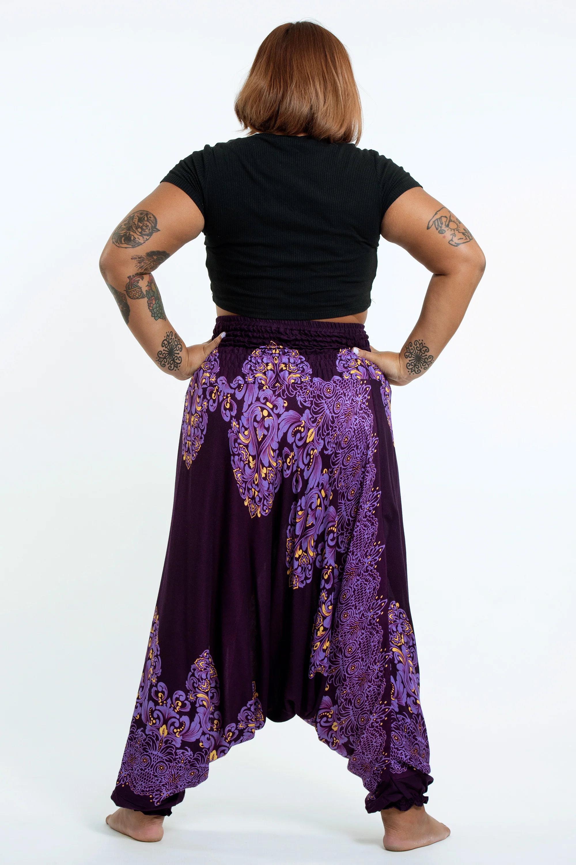 2870-Plus-Size-Floral-Vines-2-in-1-Jumpsuit-Harem-Pants-in-Purple-4.webp Plus Size Floral Vines 2-in-1 Jumpsuit Harem Pants in Purple