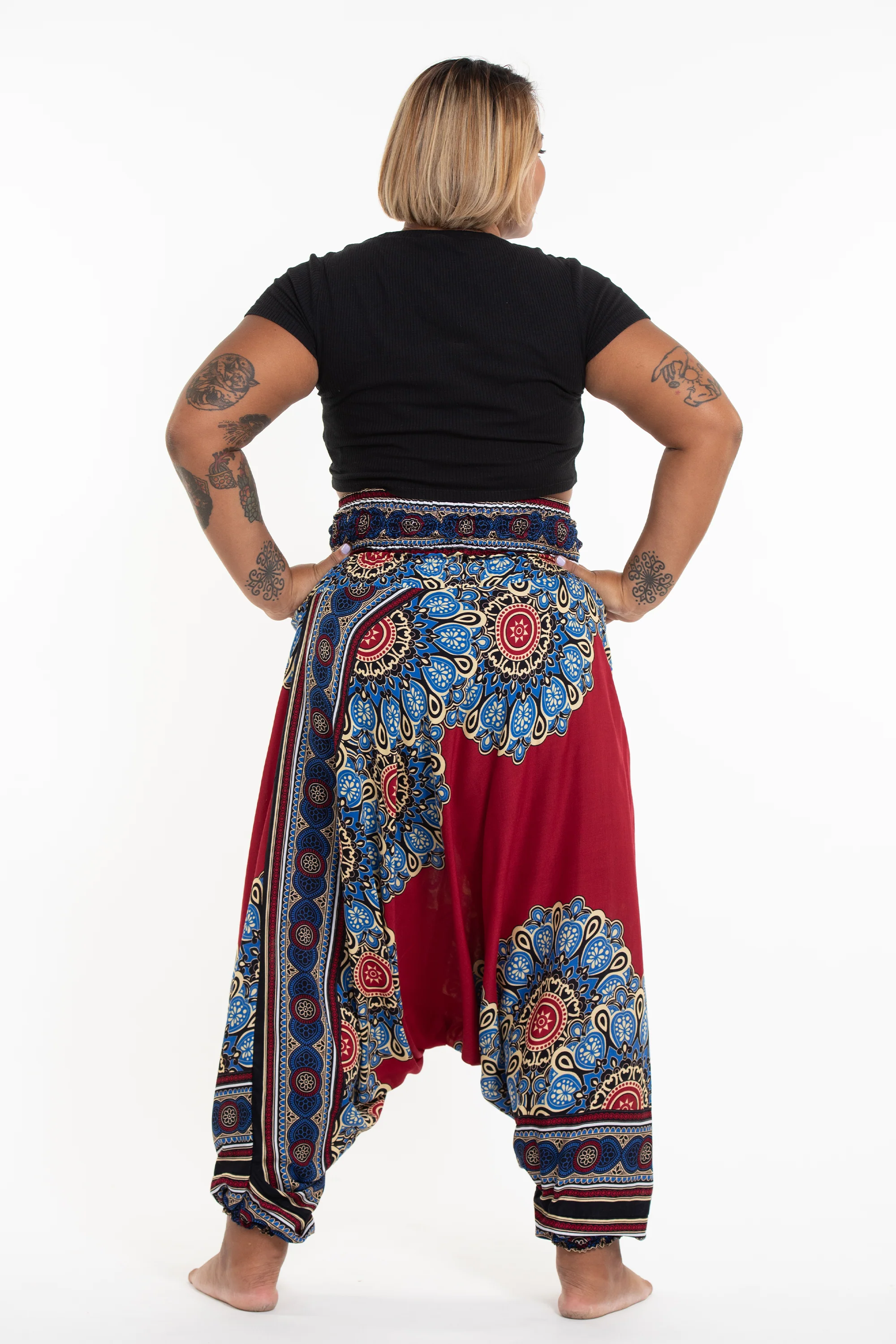 2871-Plus-Size-Peony-Mandalas-2-in-1-Jumpsuit-Harem-Pants-in-Red-4.webp Plus Size Peony Mandalas 2-in-1 Jumpsuit Harem Pants in Red