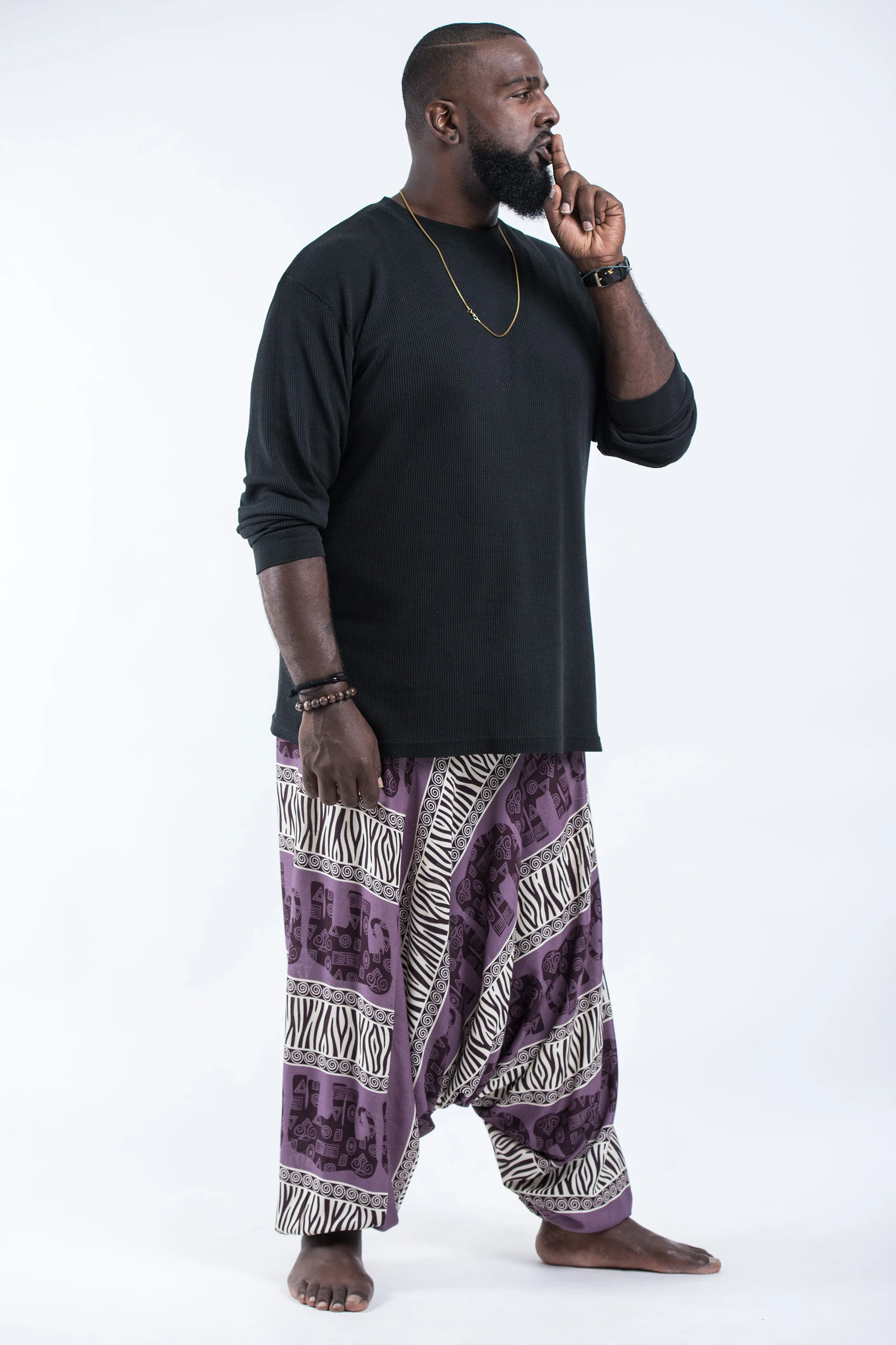 2873-Plus-Size-Safari-Elephant-Drop-Crotch-Men-s-Elephant-Pants-in-Violet-3.webp Plus Size Safari Elephant Drop Crotch Men's Elephant Pants in Violet