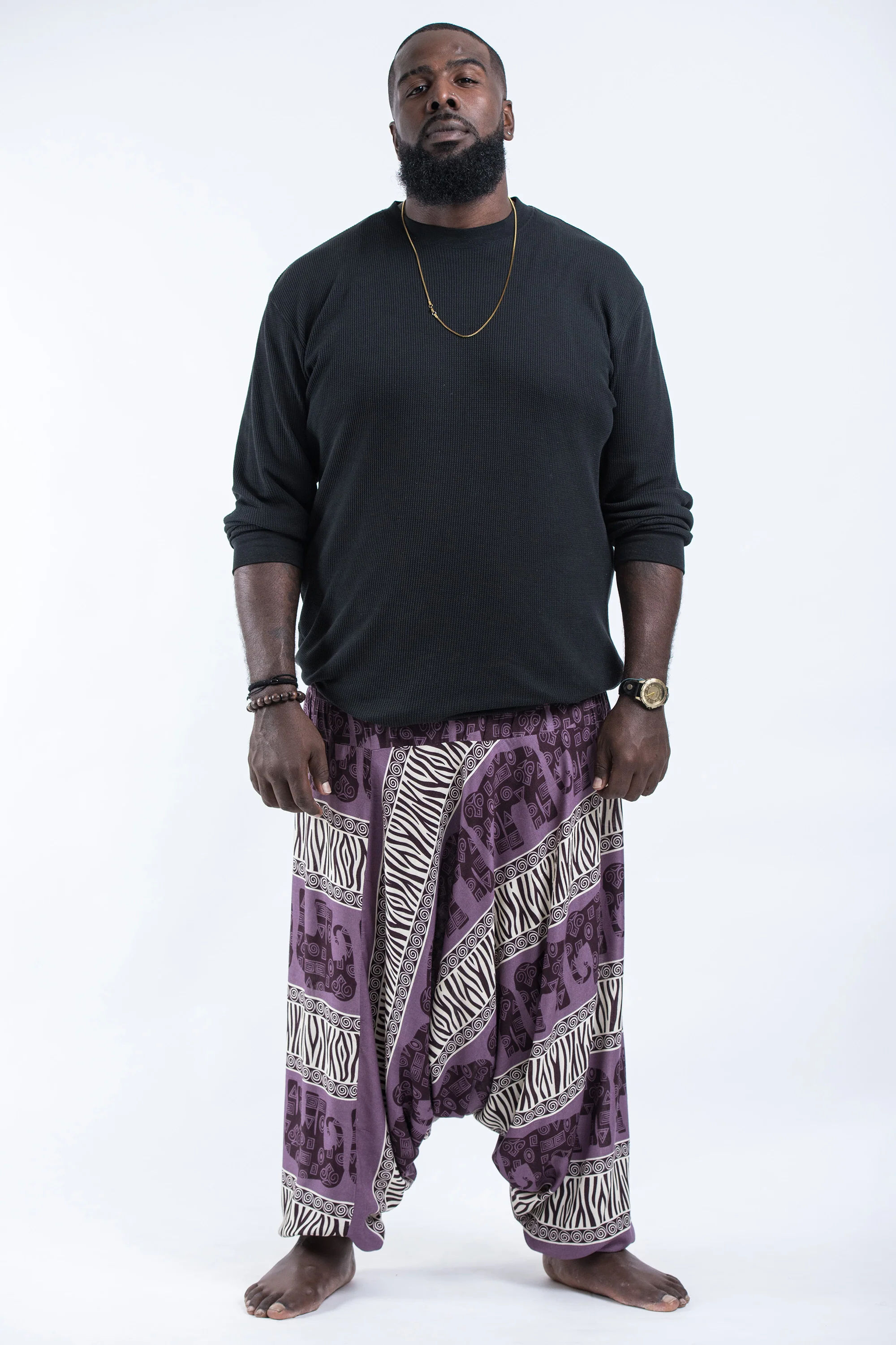 2873-Plus-Size-Safari-Elephant-Drop-Crotch-Men-s-Elephant-Pants-in-Violet-4.webp Plus Size Safari Elephant Drop Crotch Men's Elephant Pants in Violet