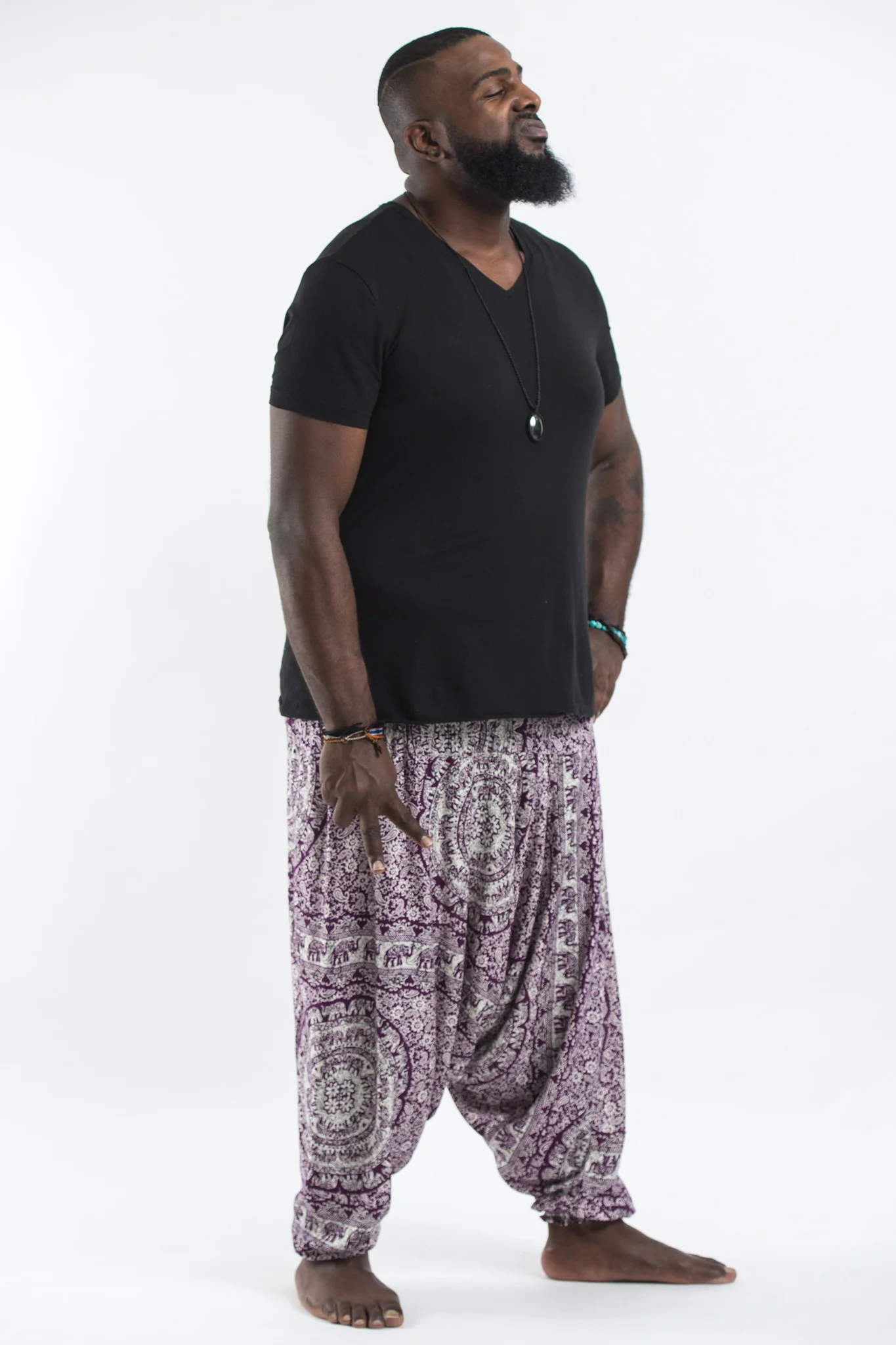 2874-Plus-Size-Paisley-Elephant-Drop-Crotch-Men-s-Elephant-Pants-in-Purple-3.webp Plus Size Paisley Elephant Drop Crotch Men's Elephant Pants in Purple