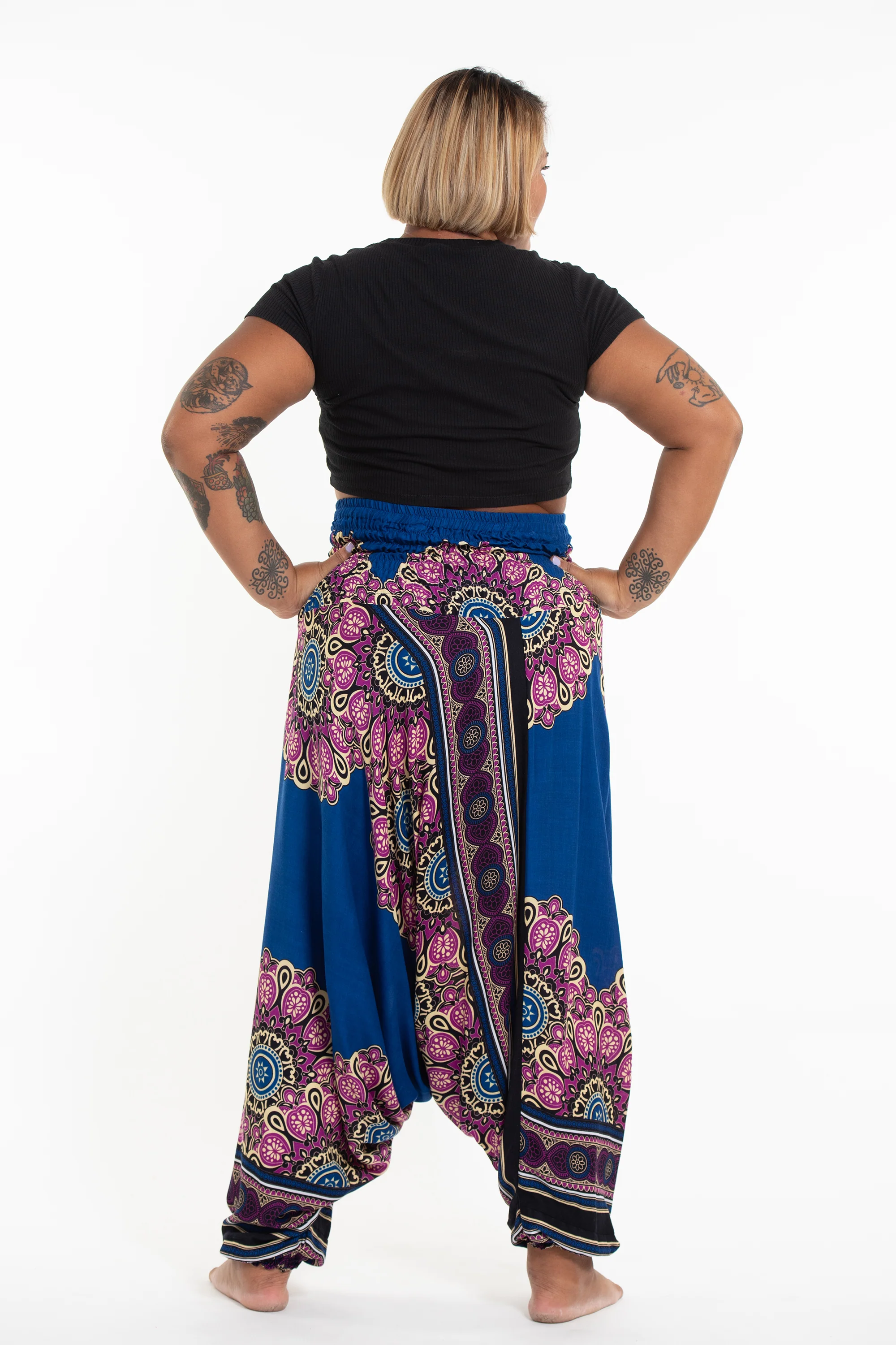 2876-Plus-Size-Peony-Mandalas-2-in-1-Jumpsuit-Harem-Pants-in-Blue-4.webp Plus Size Peony Mandalas 2-in-1 Jumpsuit Harem Pants in Blue