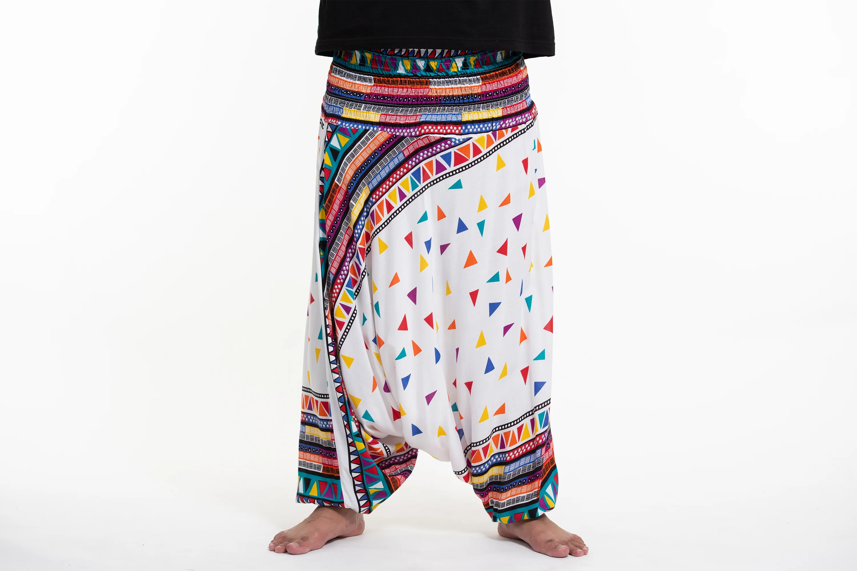 2880-Plus-Size-Triangles-Drop-Crotch-Men-s-Harem-Pants-in-White-2.webp Plus Size Triangles Drop Crotch Men's Harem Pants in White