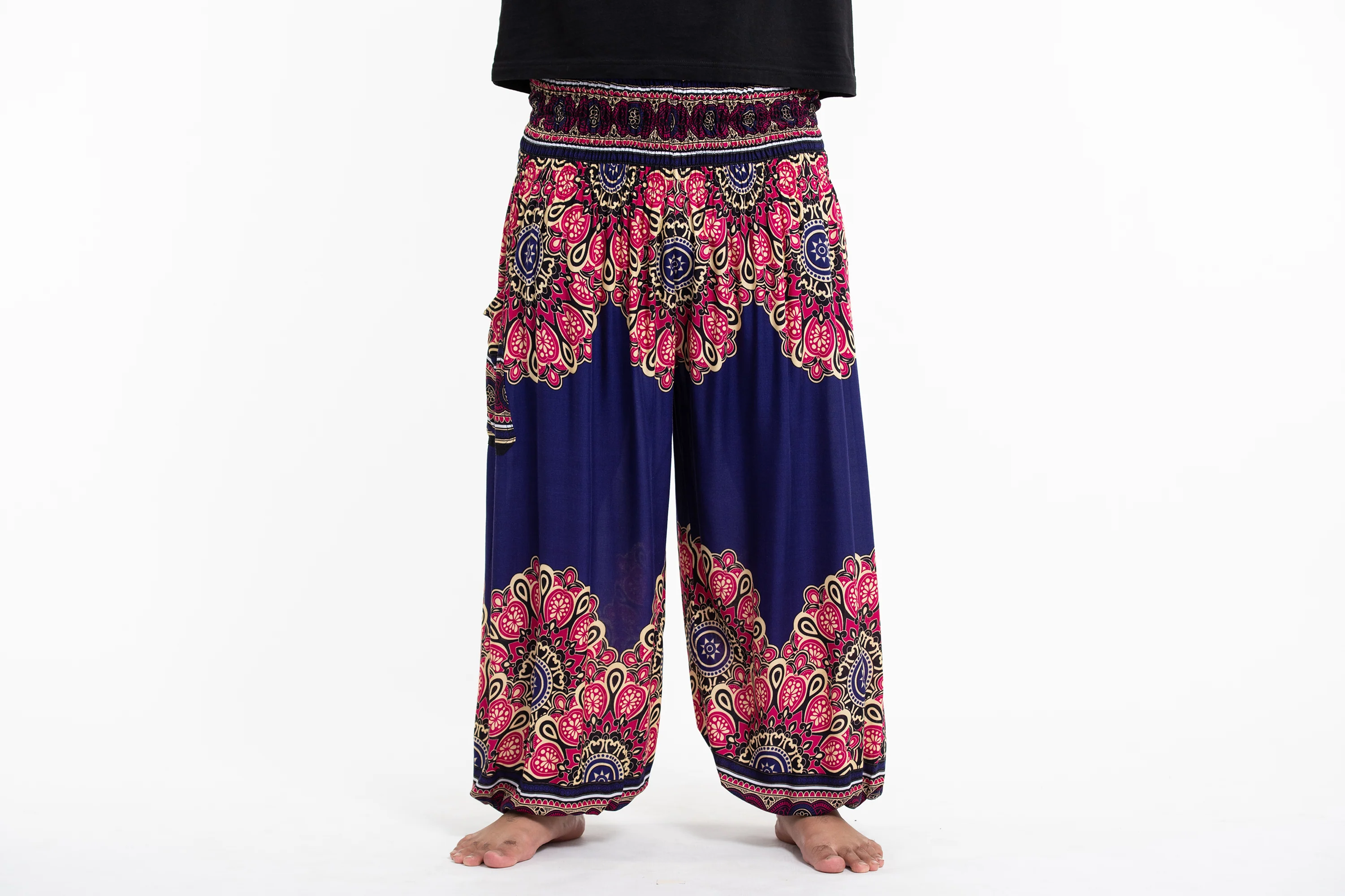2883-Plus-Size-Peony-Mandalas-Men-s-Harem-Pants-in-Indigo-2.webp Plus Size Peony Mandalas Men's Harem Pants in Indigo