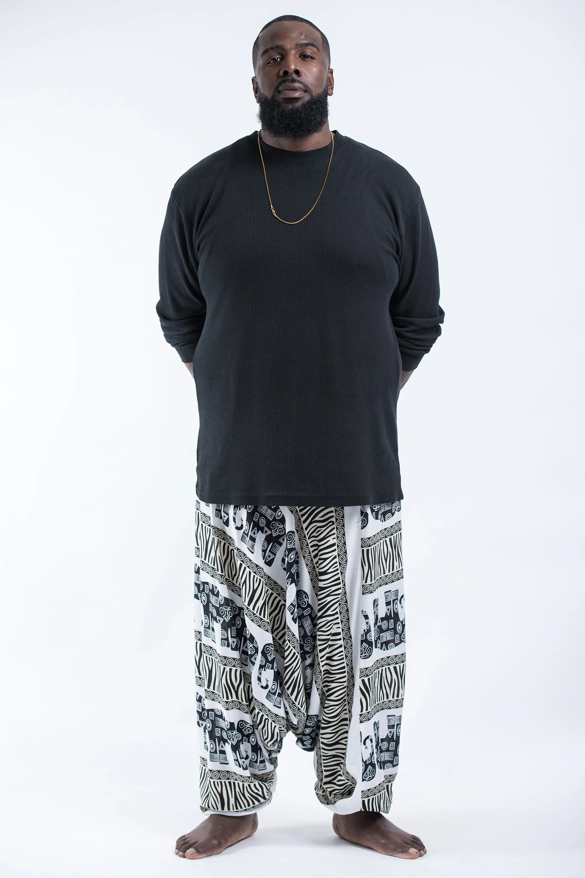 2890-Plus-Size-Safari-Elephant-Drop-Crotch-Men-s-Elephant-Pants-in-White-4.webp Plus Size Safari Elephant Drop Crotch Men's Elephant Pants in White