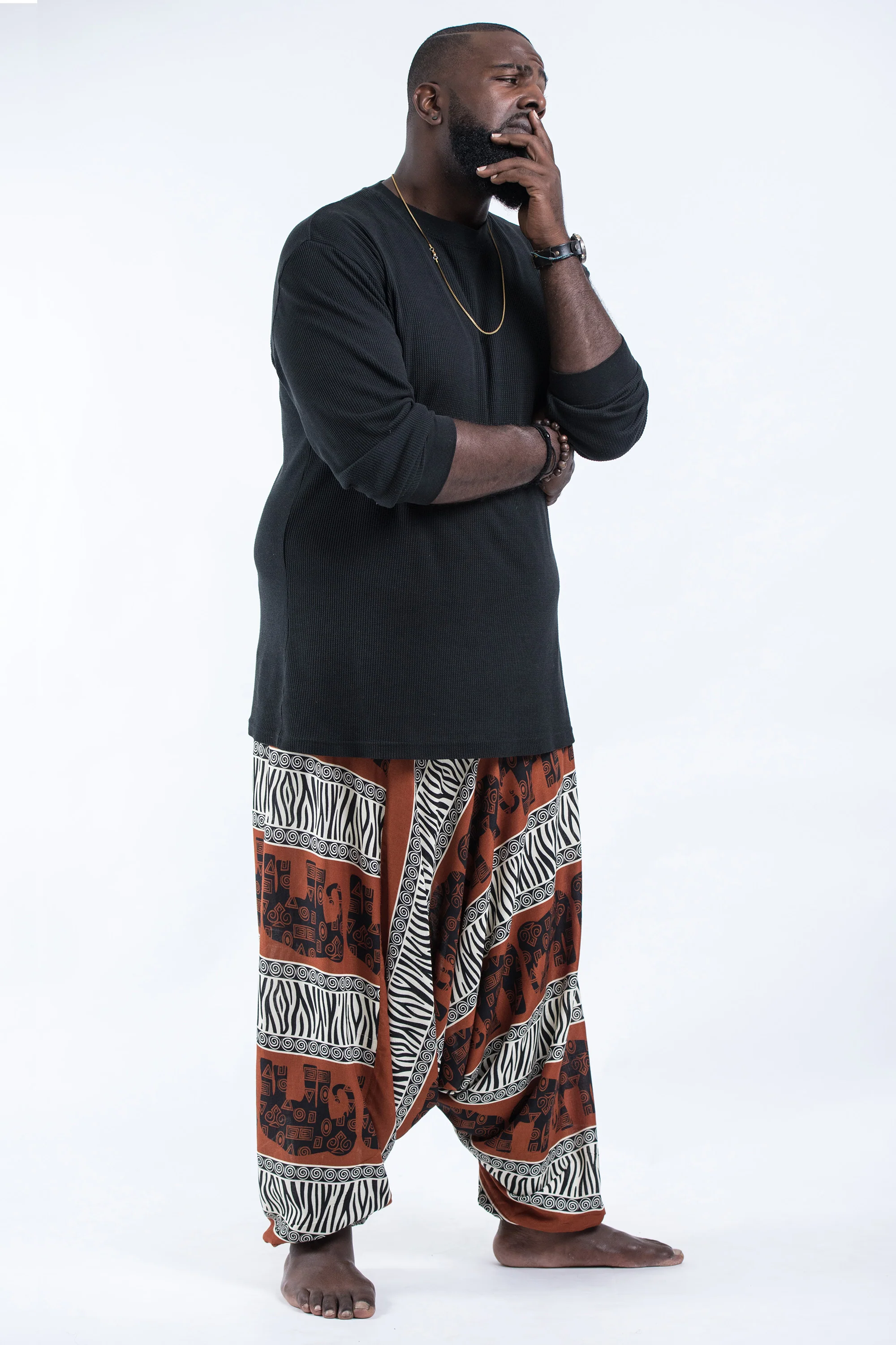 2891-Plus-Size-Safari-Elephant-Drop-Crotch-Men-s-Elephant-Pants-in-Brown-3.webp Plus Size Safari Elephant Drop Crotch Men's Elephant Pants in Brown