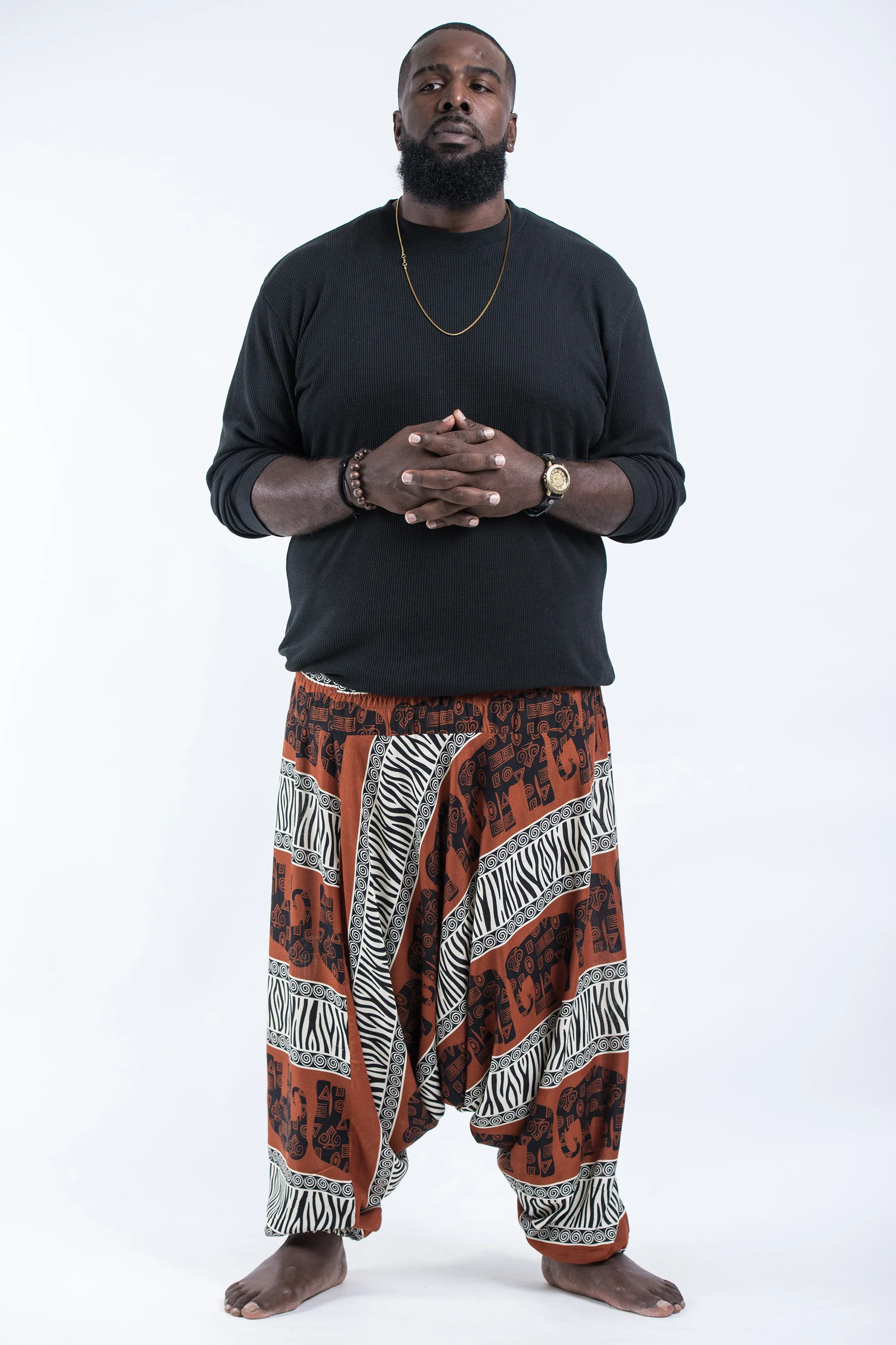 2891-Plus-Size-Safari-Elephant-Drop-Crotch-Men-s-Elephant-Pants-in-Brown-4.webp Plus Size Safari Elephant Drop Crotch Men's Elephant Pants in Brown