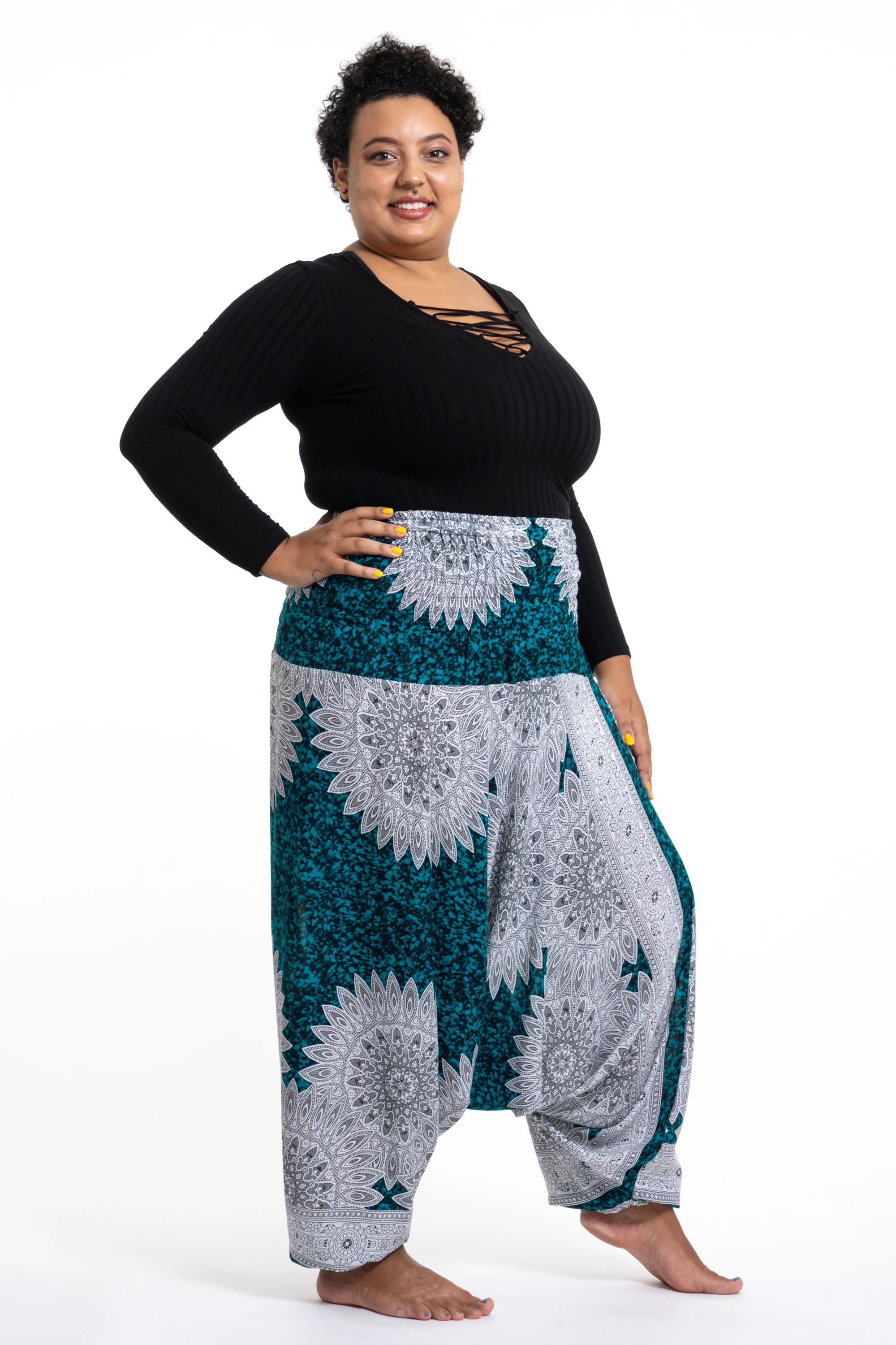 2907-Plus-Size-Marble-Mandalas-2-in-1-Jumpsuit-Harem-Pants-in-Turquoise-3.webp Plus Size Marble Mandalas 2-in-1 Jumpsuit Harem Pants in Turquoise
