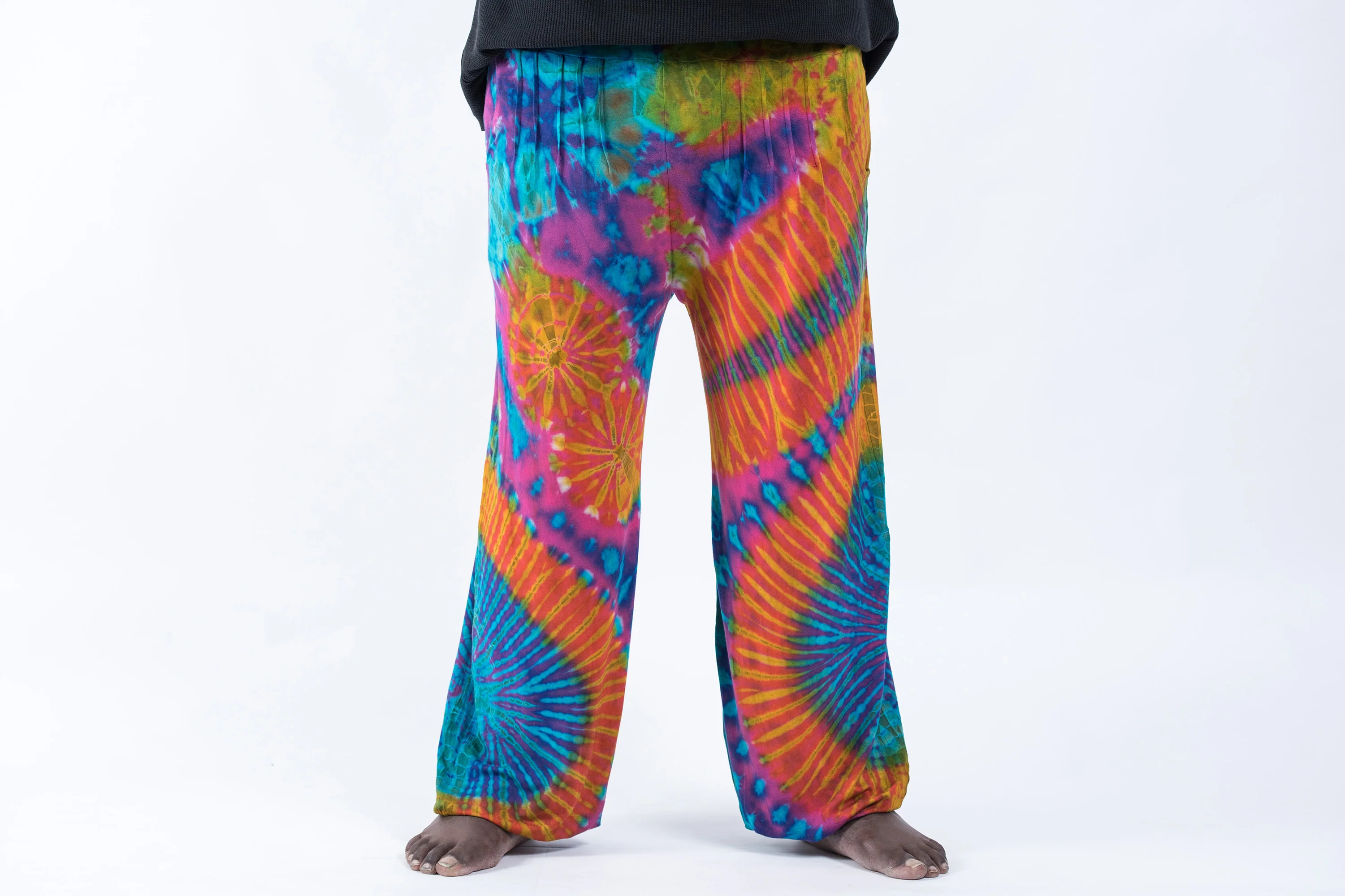 2908-Plus-Size-Tie-Dye-Cotton-Men-Harem-Pants-in-Blue-Orange-2.webp Plus Size Tie Dye Cotton Men Harem Pants in Blue Orange