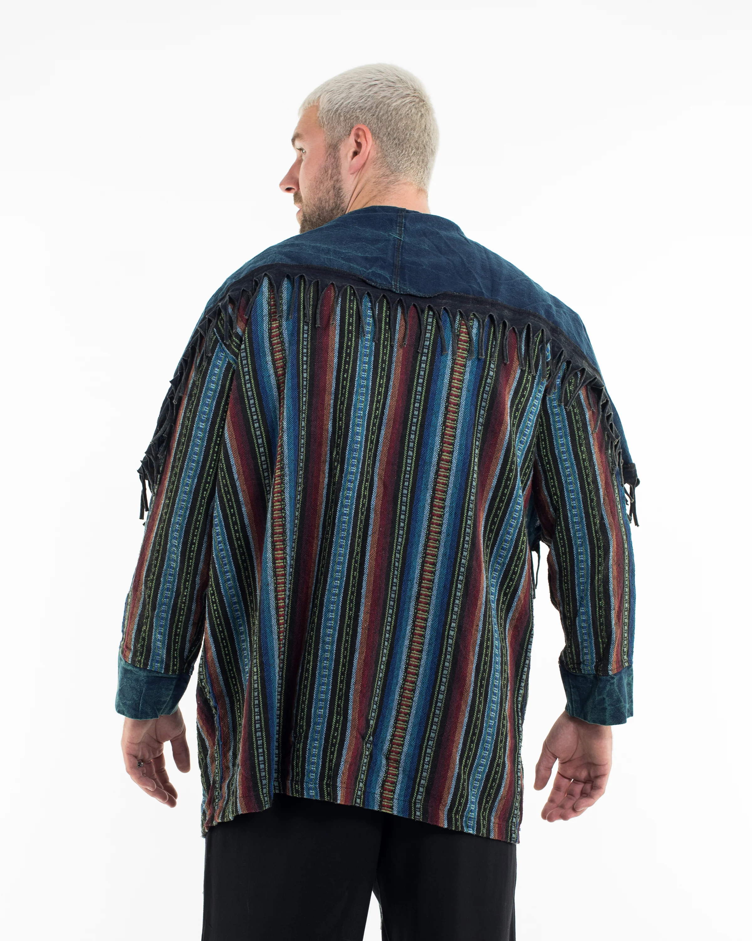 2928-Tribal-Cloak-Jacket-Stonewash-Drape-in-Denim-Blue-4.webp Tribal Cloak Jacket | Stonewash Drape in Denim Blue