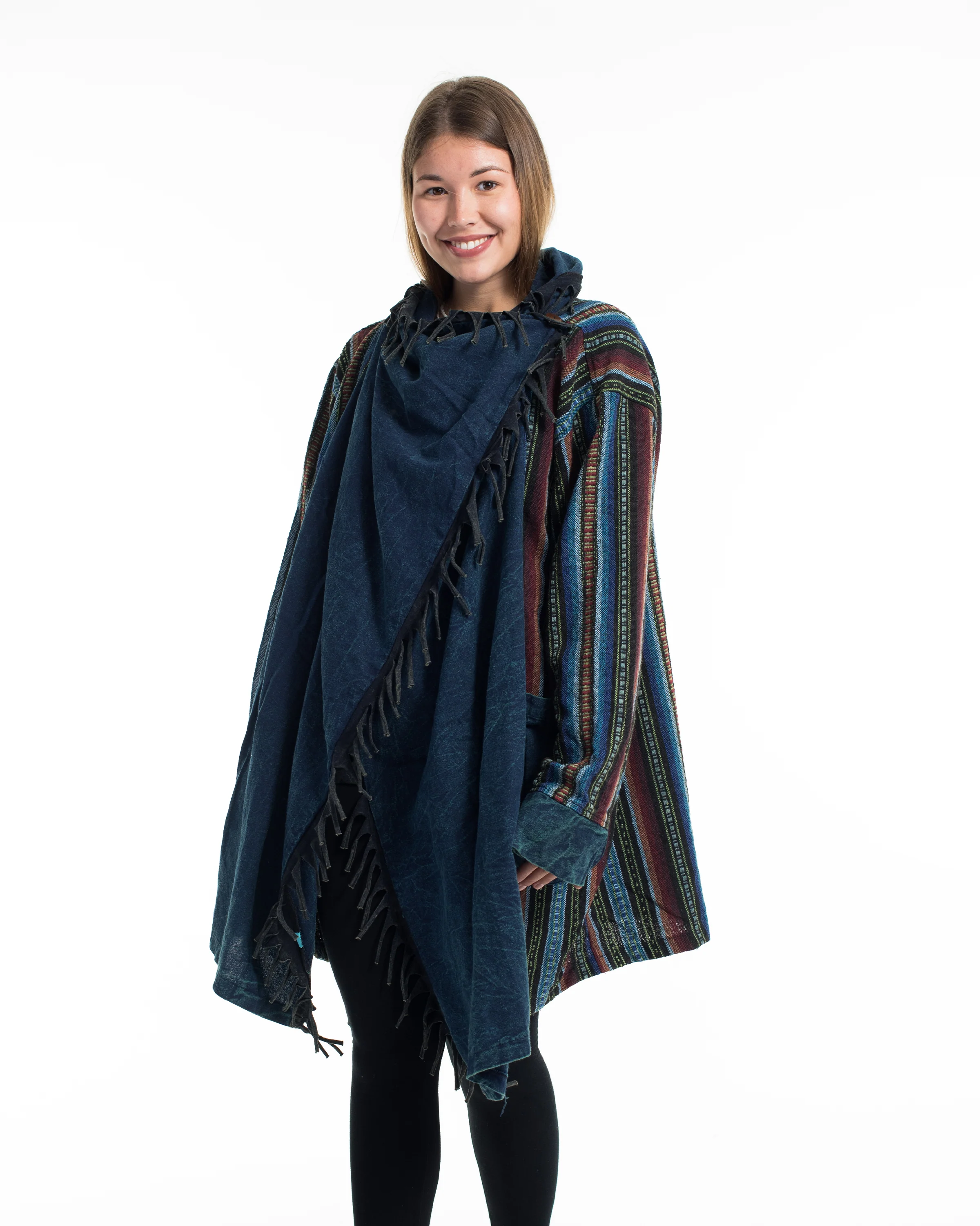2928-Tribal-Cloak-Jacket-Stonewash-Drape-in-Denim-Blue-5.webp Tribal Cloak Jacket | Stonewash Drape in Denim Blue