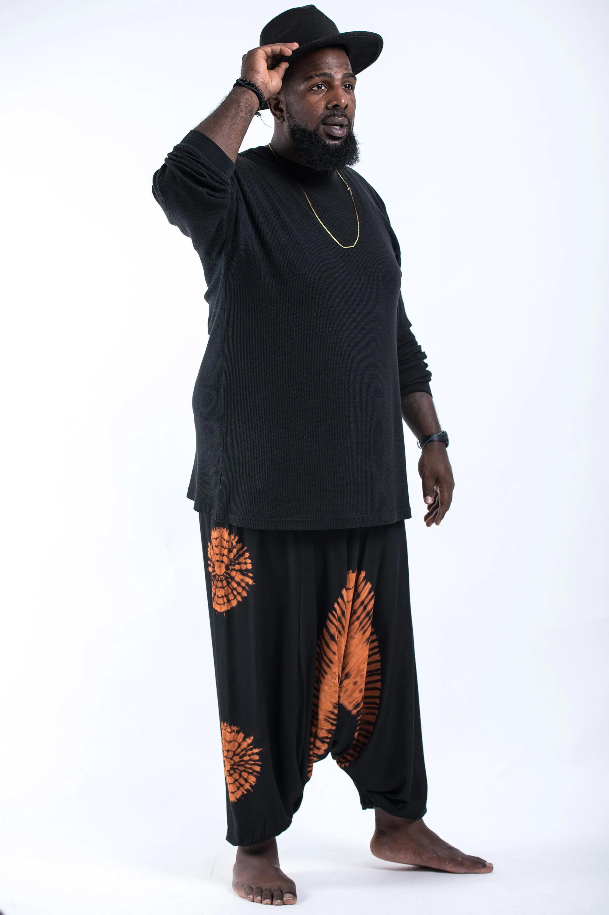 2958-Plus-Size-Tie-Dye-Drop-Crotch-Men-s-Harem-Pants-in-Black-09-4.webp Plus Size Tie Dye Drop Crotch Men's Harem Pants in Black 09