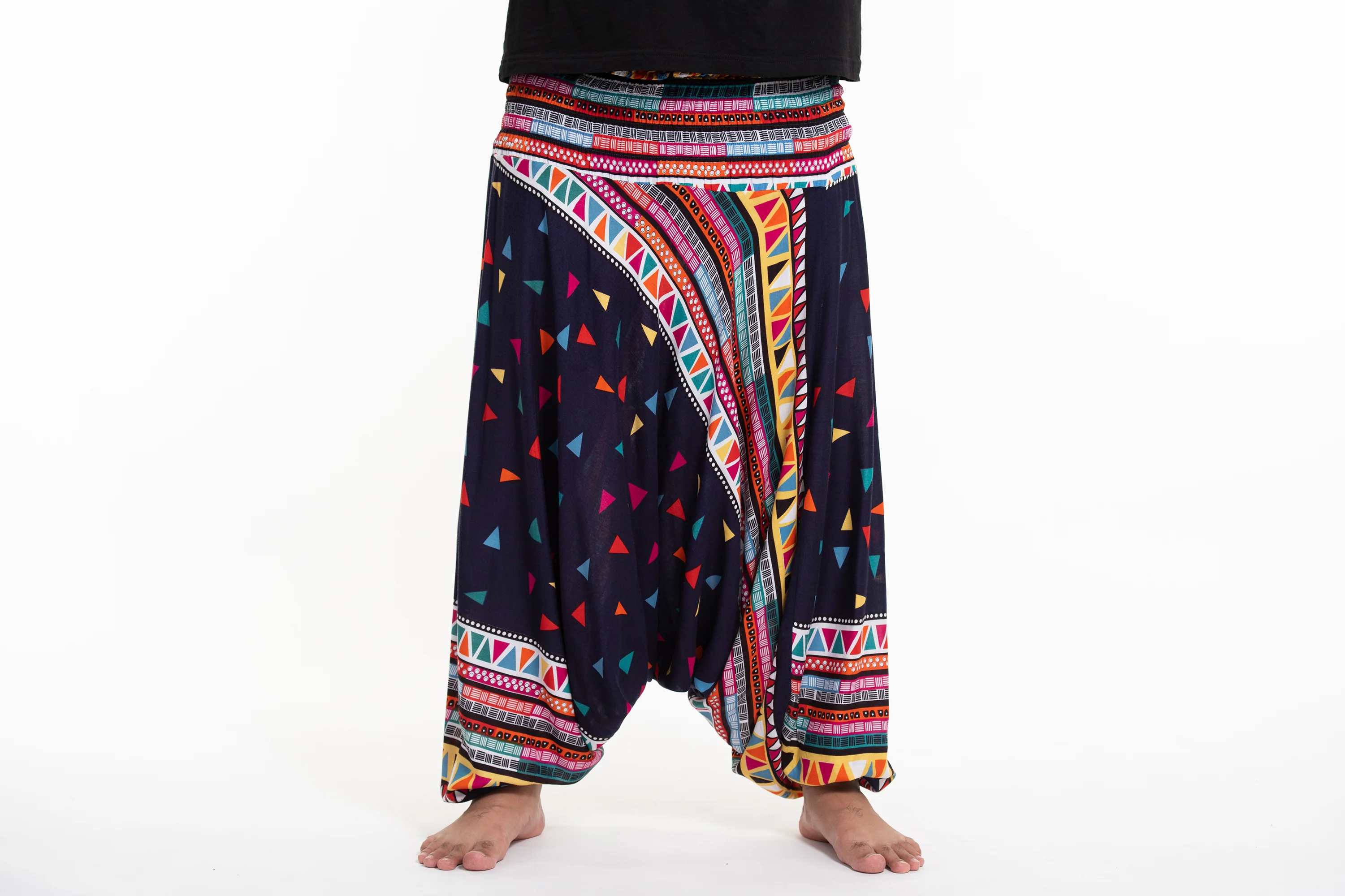 2963-Plus-Size-Triangles-Drop-Crotch-Men-s-Harem-Pants-in-Navy-2.webp Plus Size Triangles Drop Crotch Men's Harem Pants in Navy