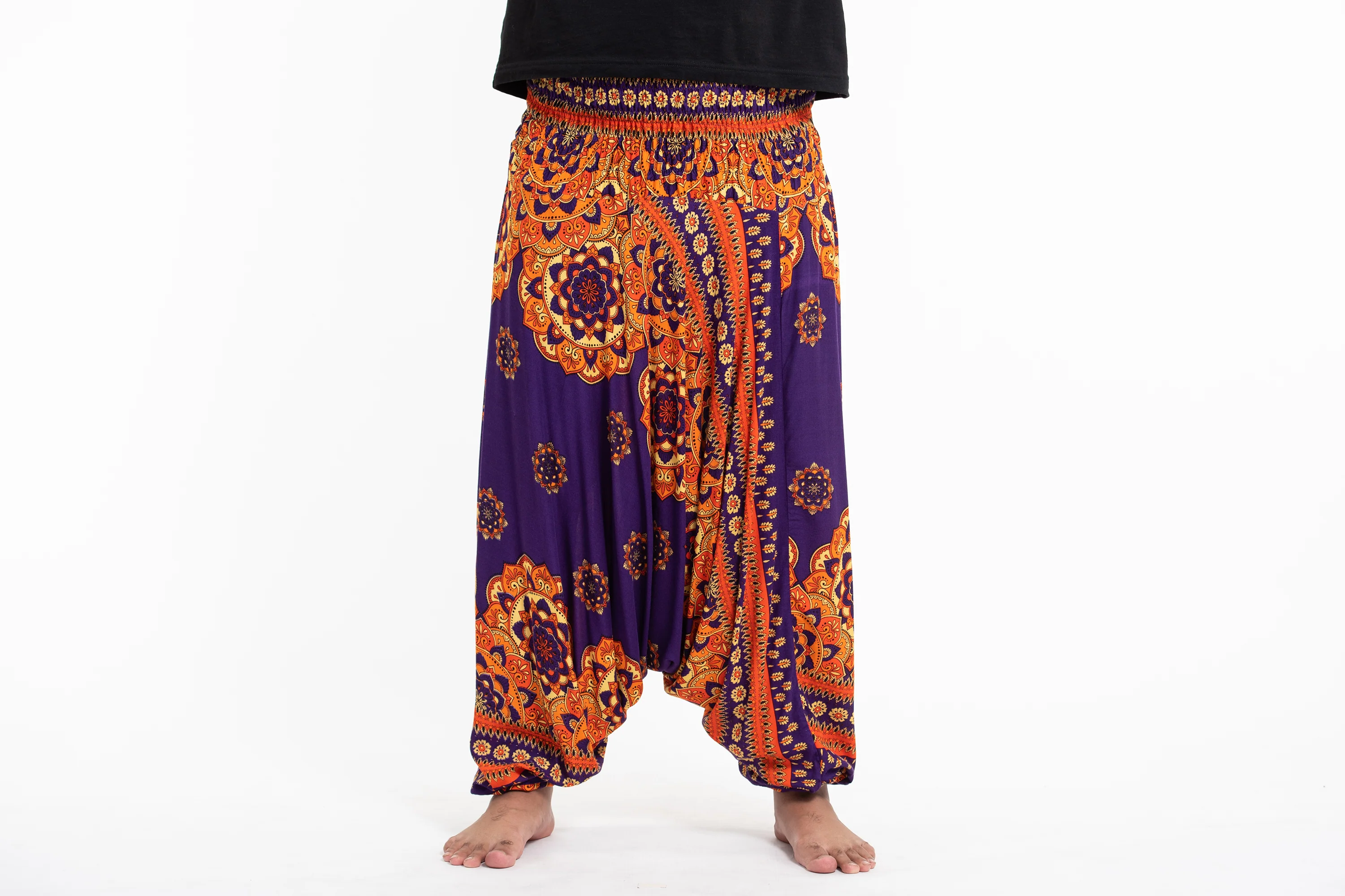 2970-Plus-Size-Lotus-Mandalas-Drop-Crotch-Men-s-Harem-Pants-in-Purple-2.webp Plus Size Lotus Mandalas Drop Crotch Men's Harem Pants in Purple